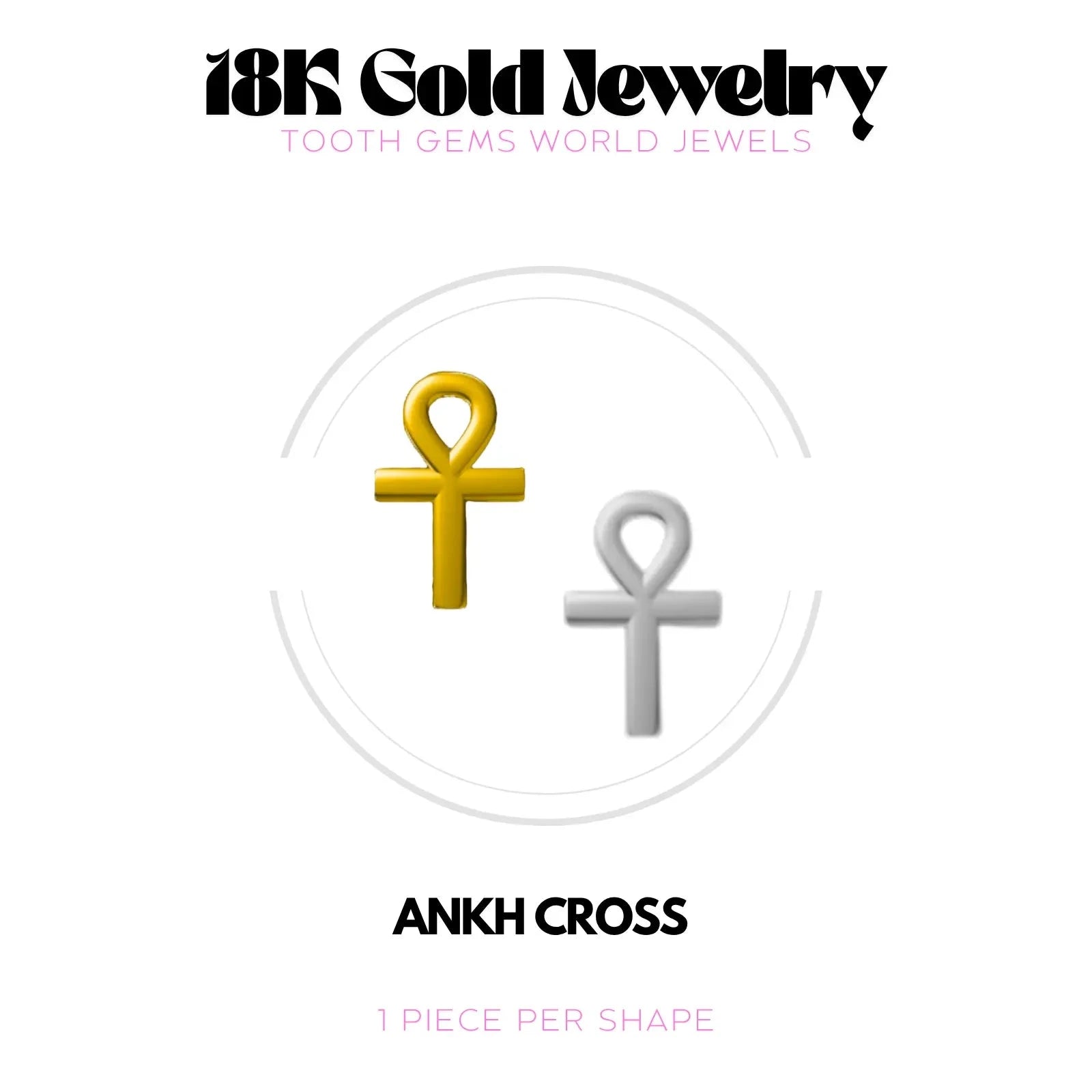 CROIX ANKH OR 18K BIJOU EN OR 18K Tooth Gems World 