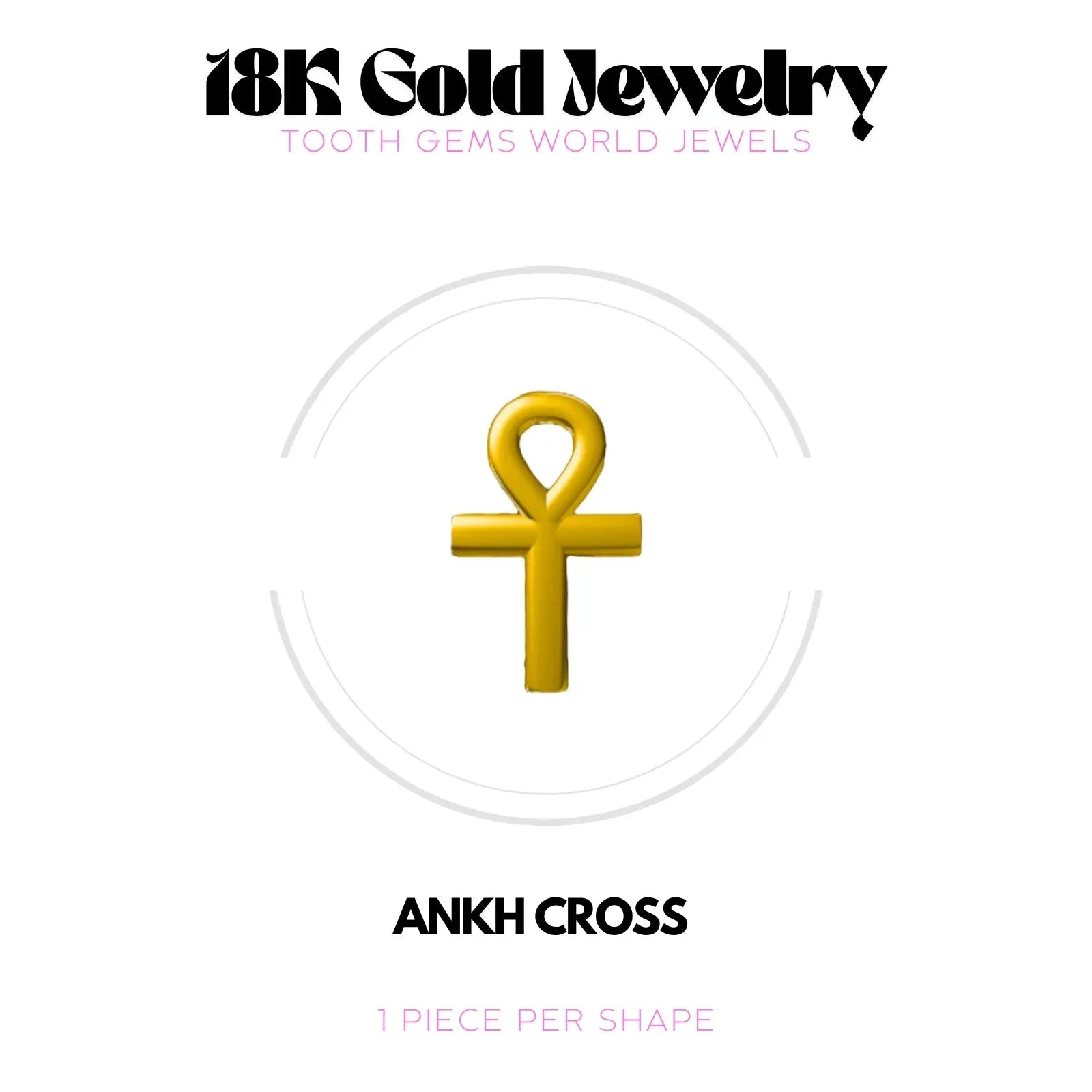CROIX ANKH OR 18K BIJOU EN OR 18K Tooth Gems World 