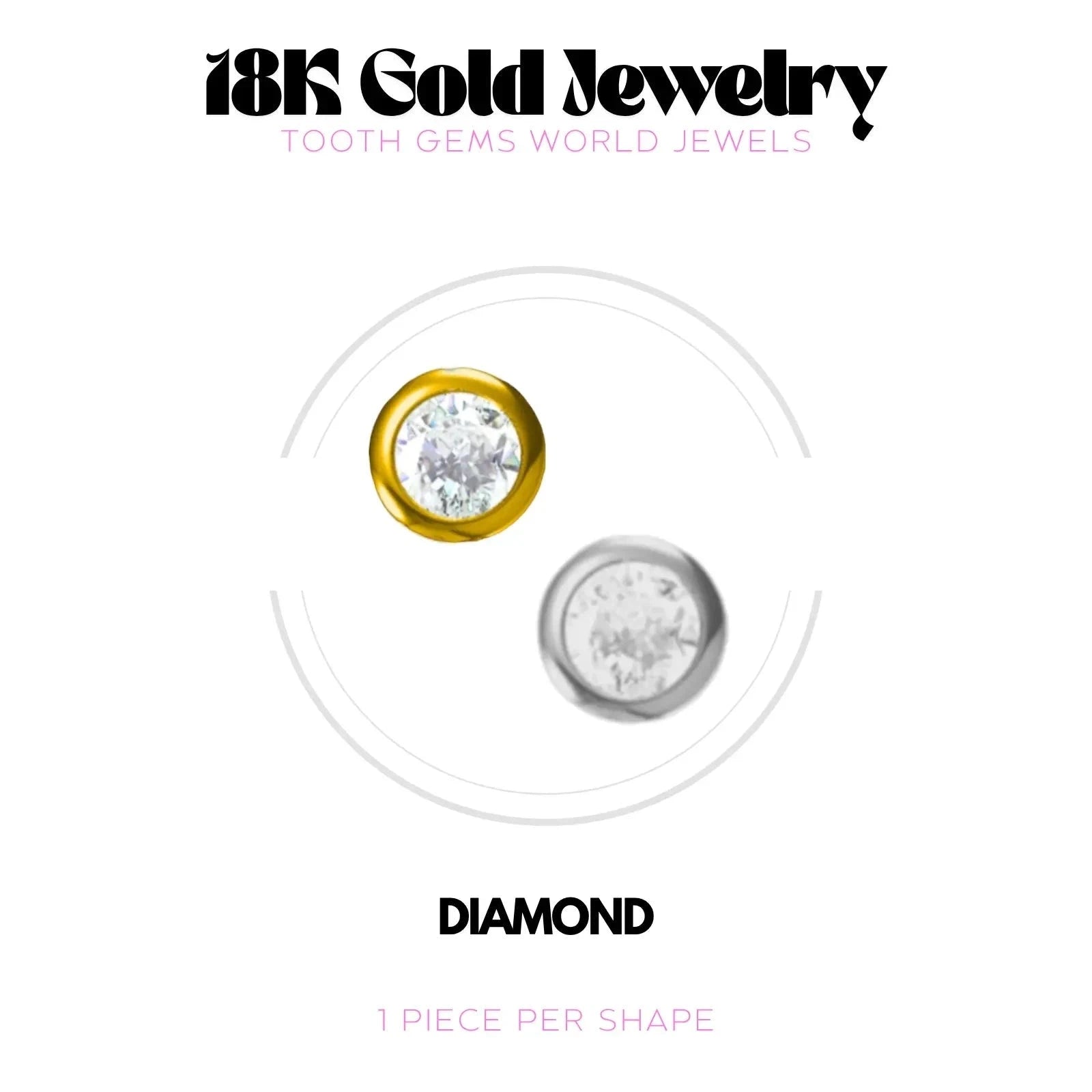 DIAMANT OR 18K Bijou dentaire en OR 18K Tooth Gems World 