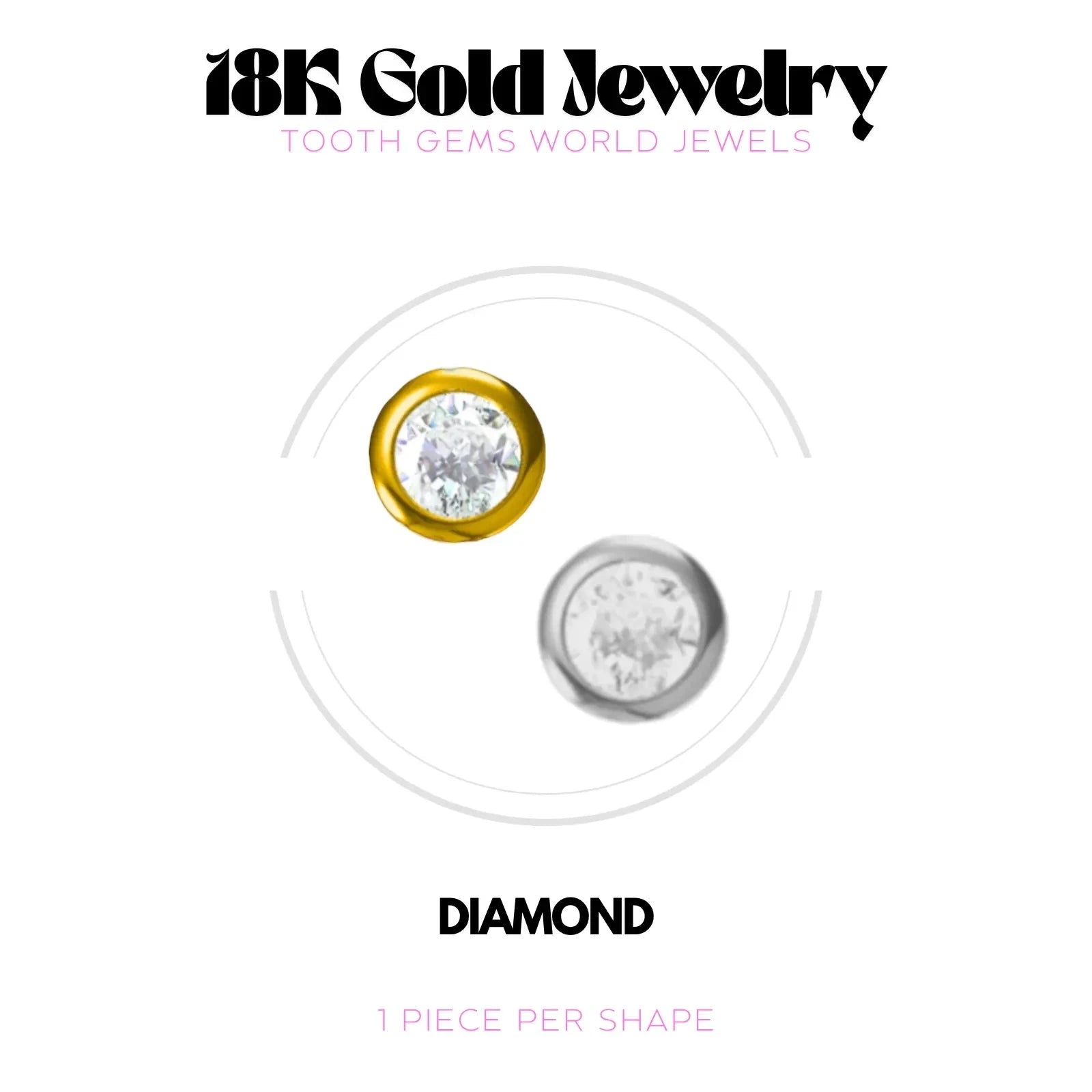 DIAMANT OR 18K BIJOU EN OR 18K Tooth Gems World 