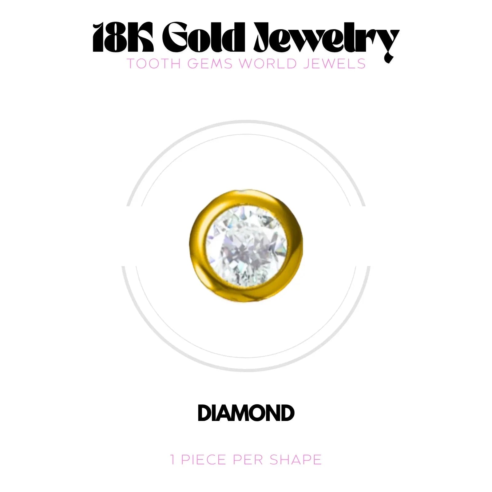 DIAMANT OR 18K BIJOU EN OR 18K Tooth Gems World 
