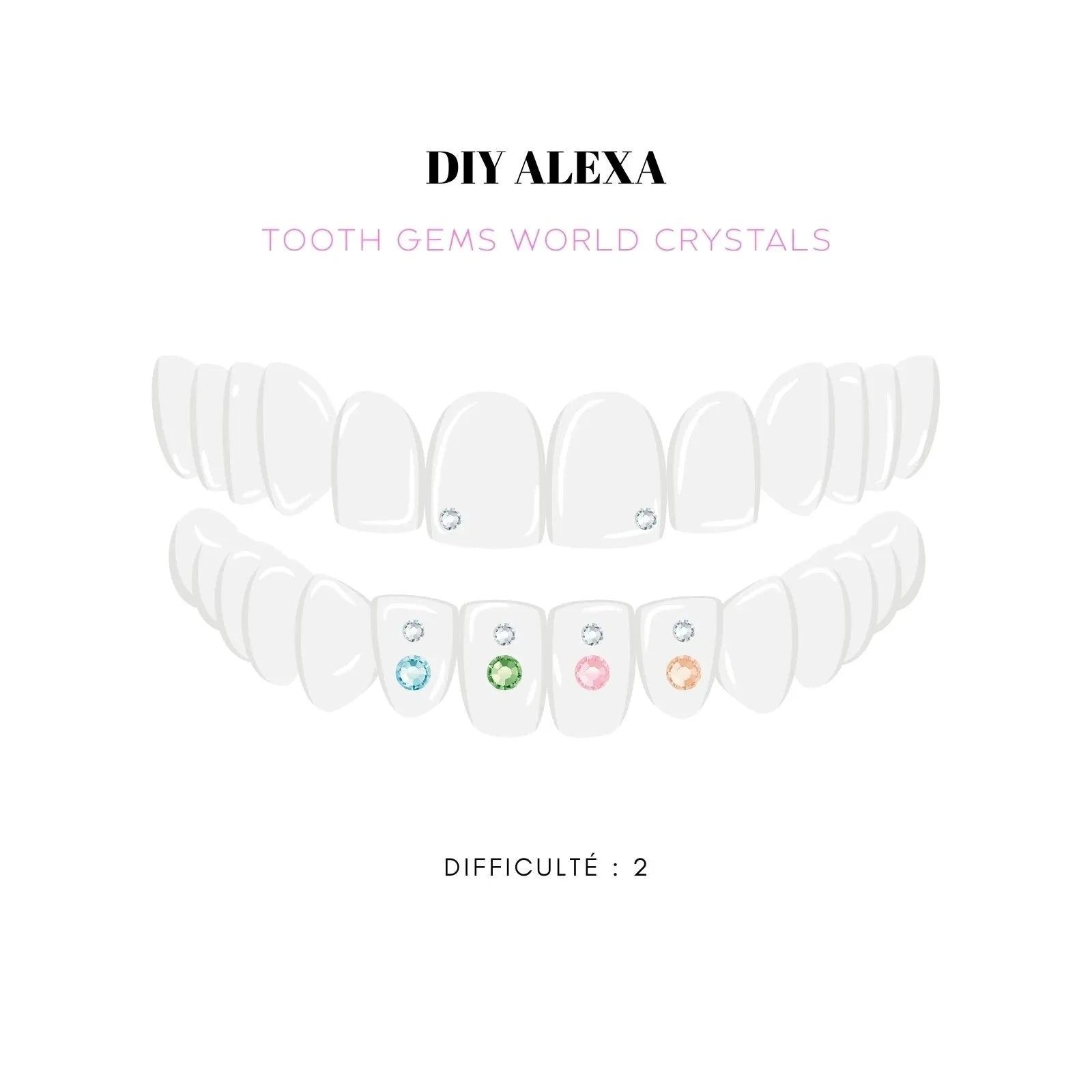 DIY Tooth Gems Kit ALEXA - Ton Kit de Pose de strass dentaire Homemade Strass dentaire Tooth Gems World 