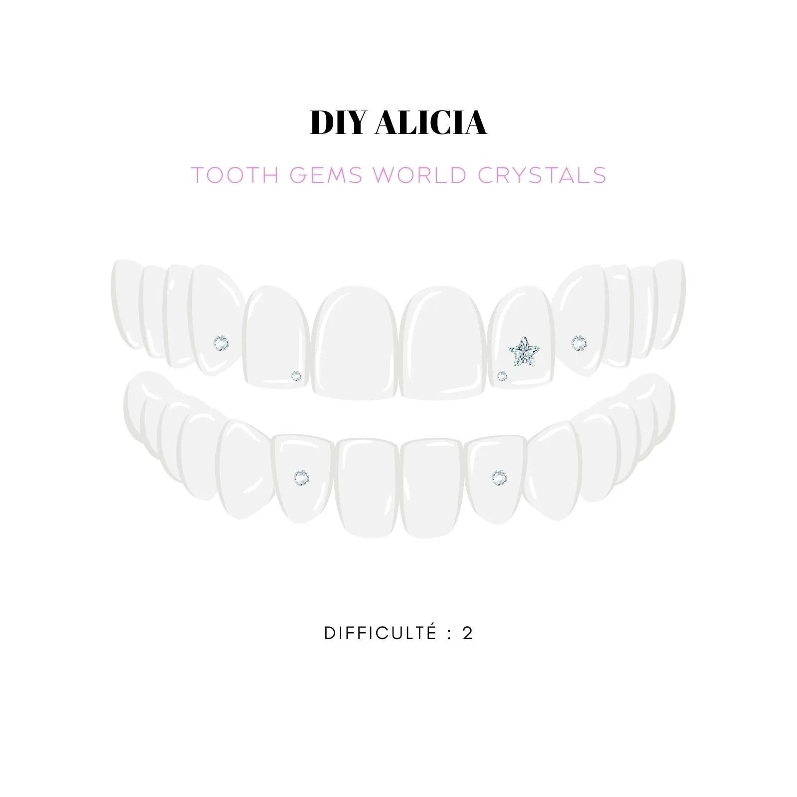 DIY Tooth Gems Kit ALICIA - Ton Kit de Pose de strass dentaire Homemade Strass dentaire Tooth Gems World 