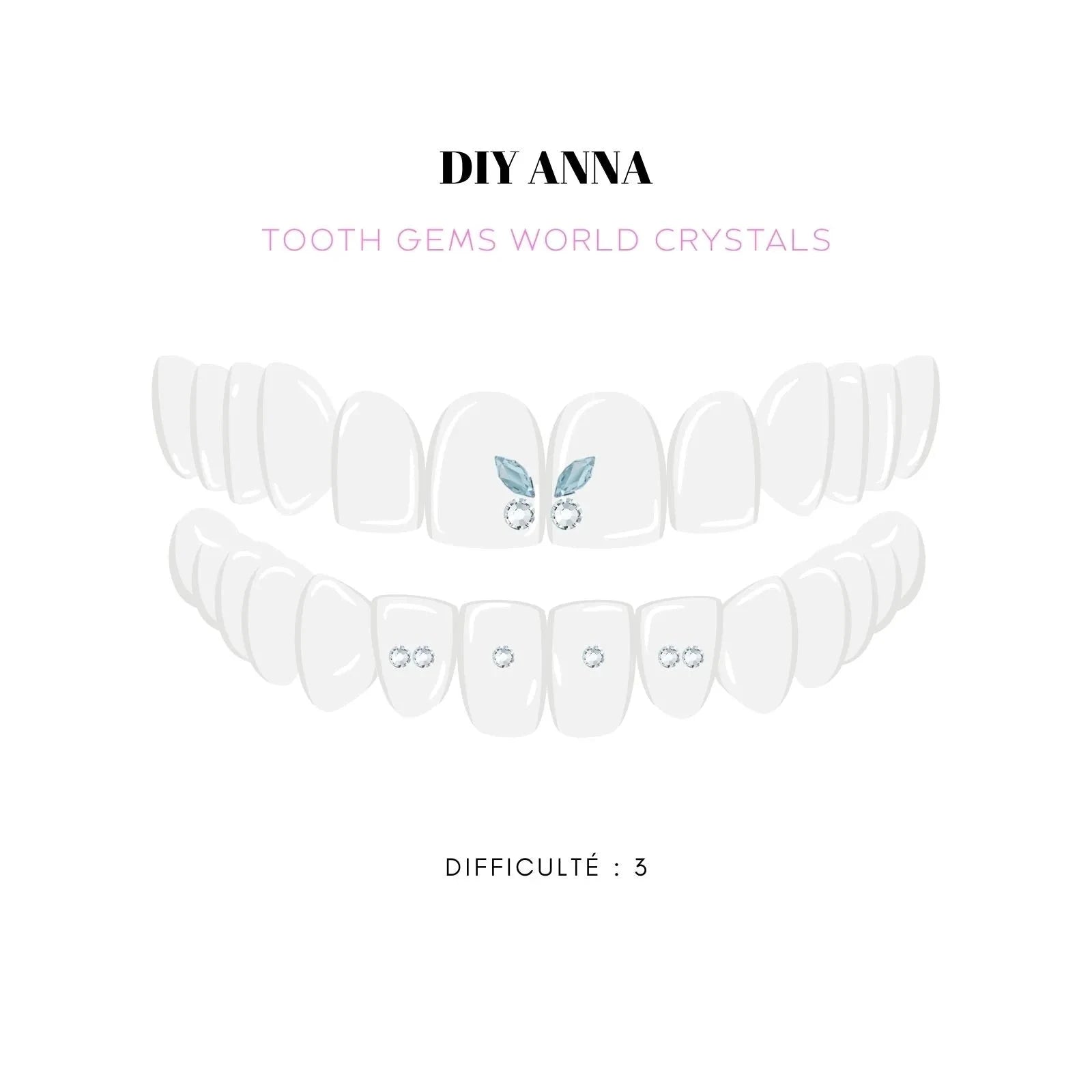 DIY Tooth Gems Kit ANNA - Ton Kit de Pose de strass dentaire Homemade Strass dentaire Tooth Gems World 