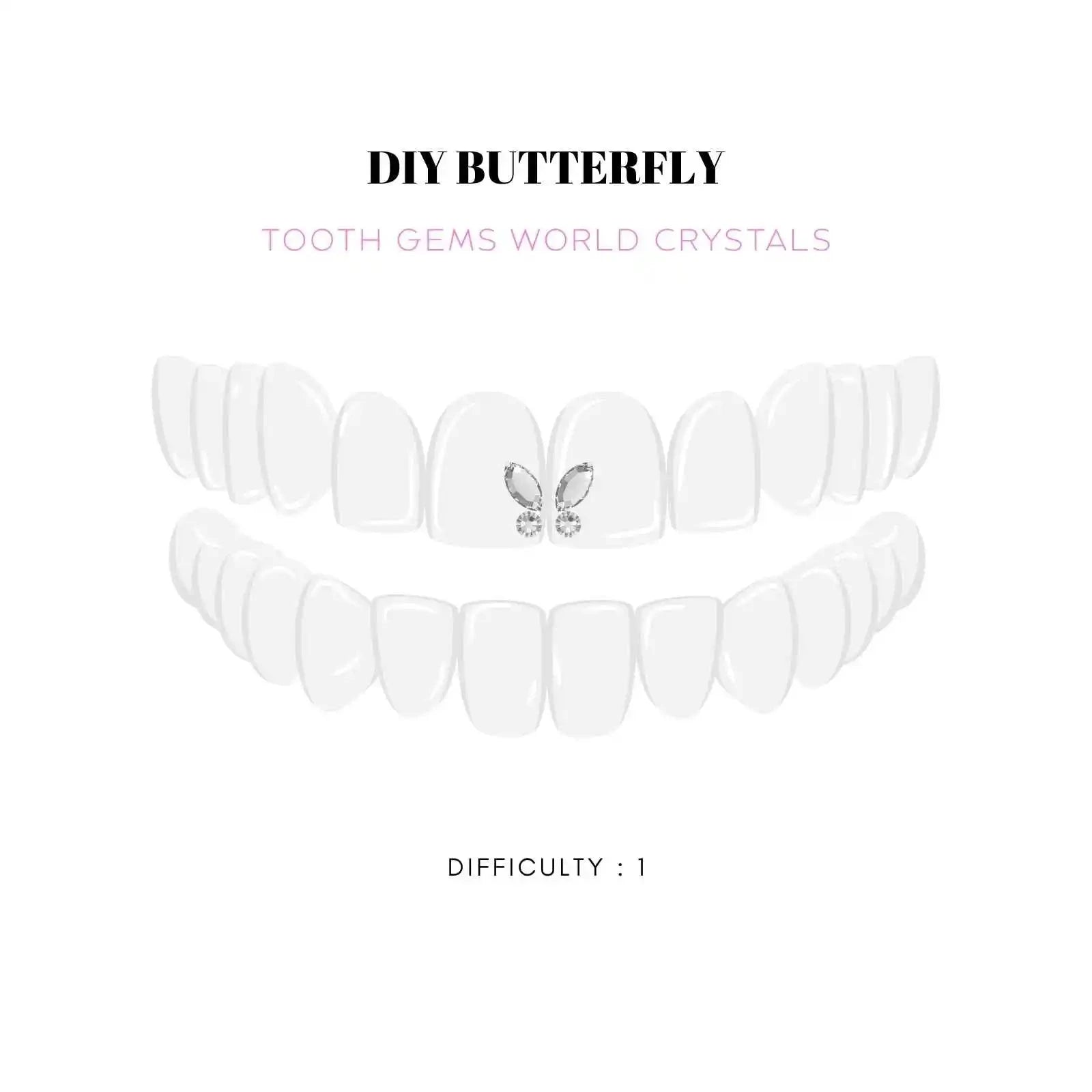 DIY Tooth Gems Kit PAPILLON - Ton Kit de Pose de strass dentaire Homemade Strass dentaire Tooth Gems World 