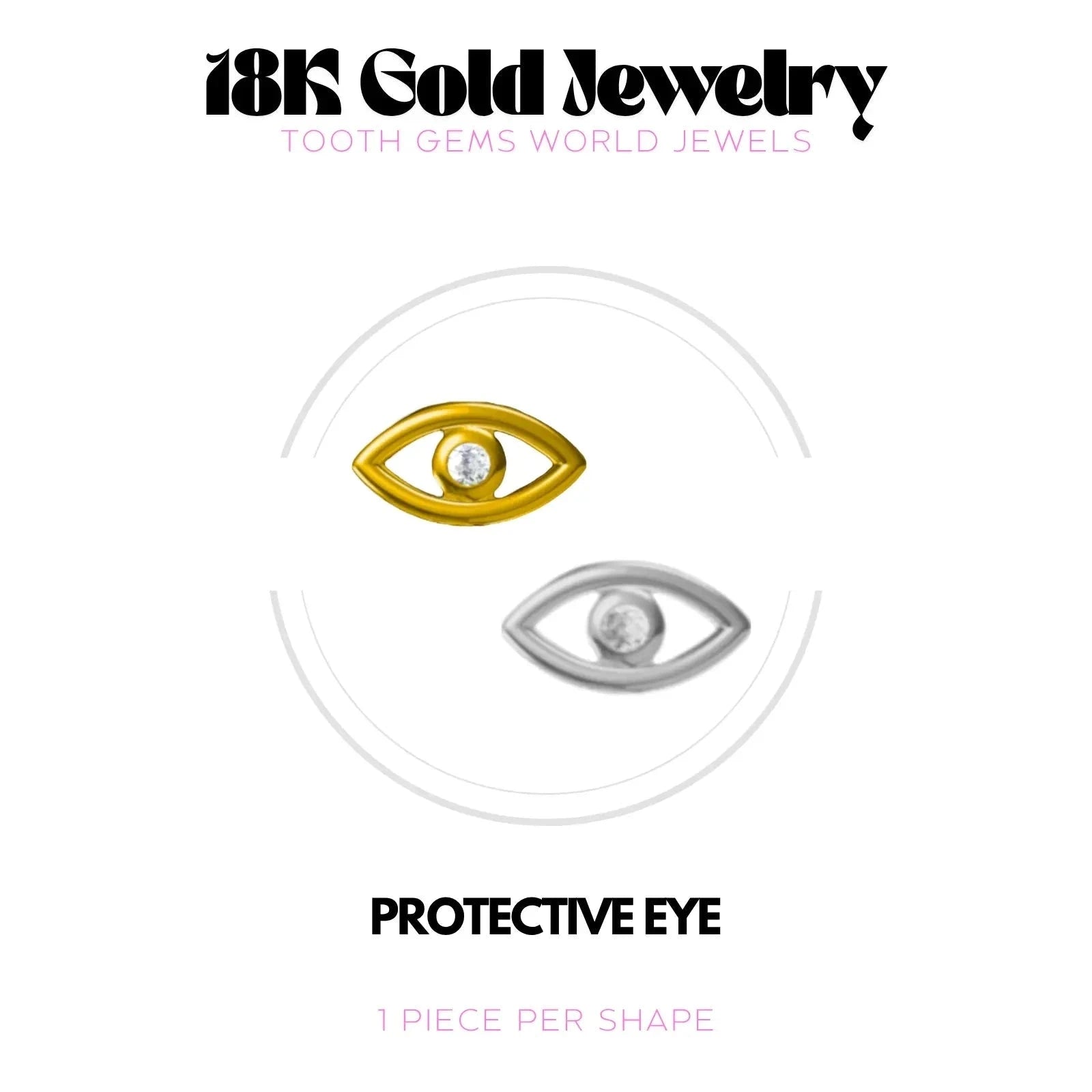 EVIL EYE OR 18K Bijou dentaire en OR 18K Tooth Gems World 