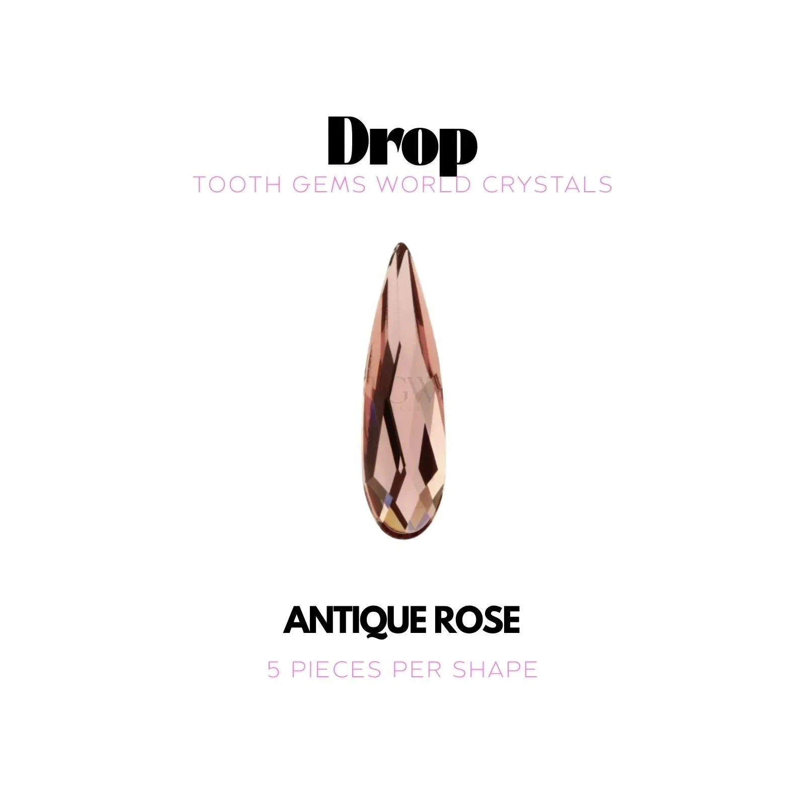 GOUTTE Strass dentaire Swarovski Tooth Gems World Antique Rose 