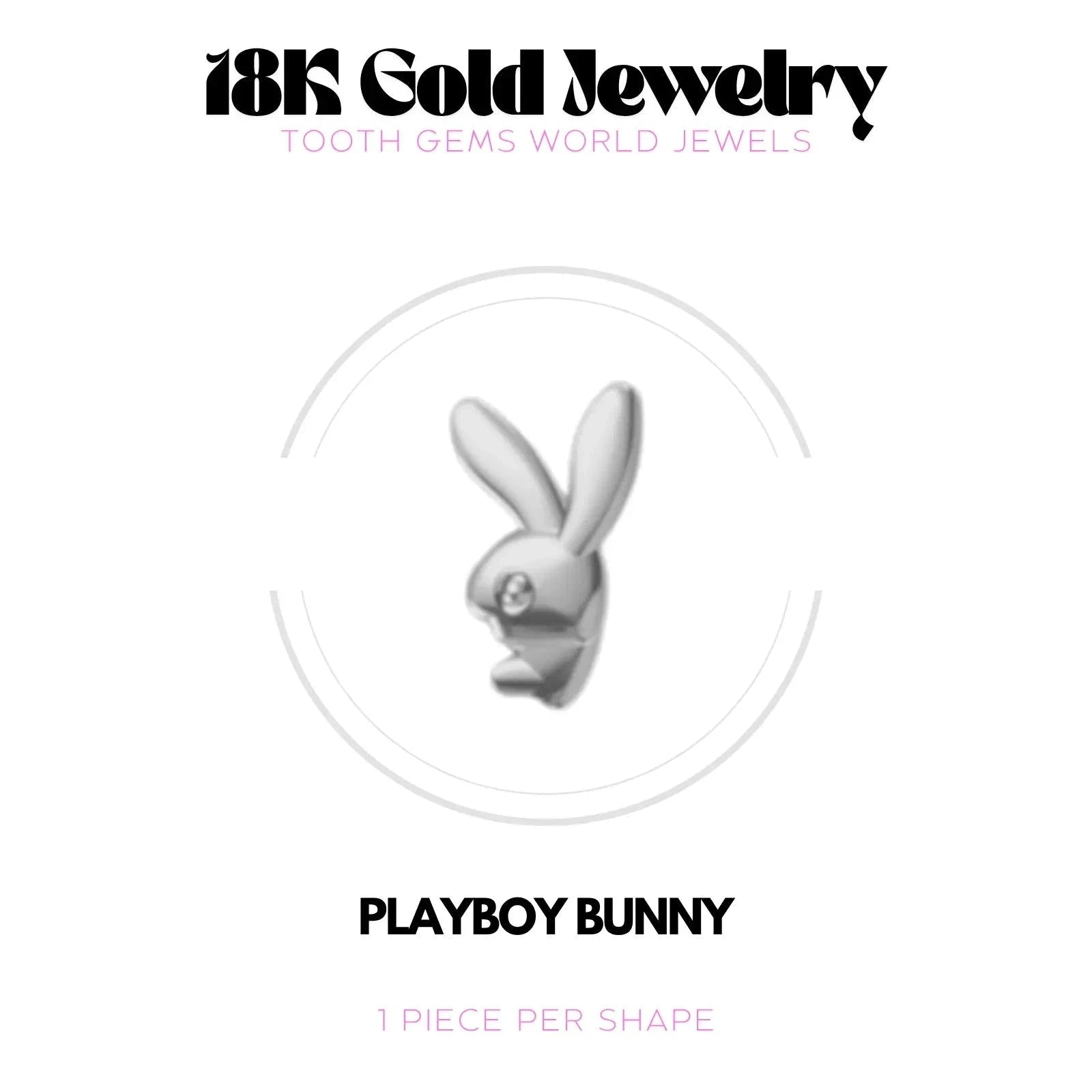 LAPIN OR 18K Bijou dentaire en OR 18K Tooth Gems World OR BLANC 