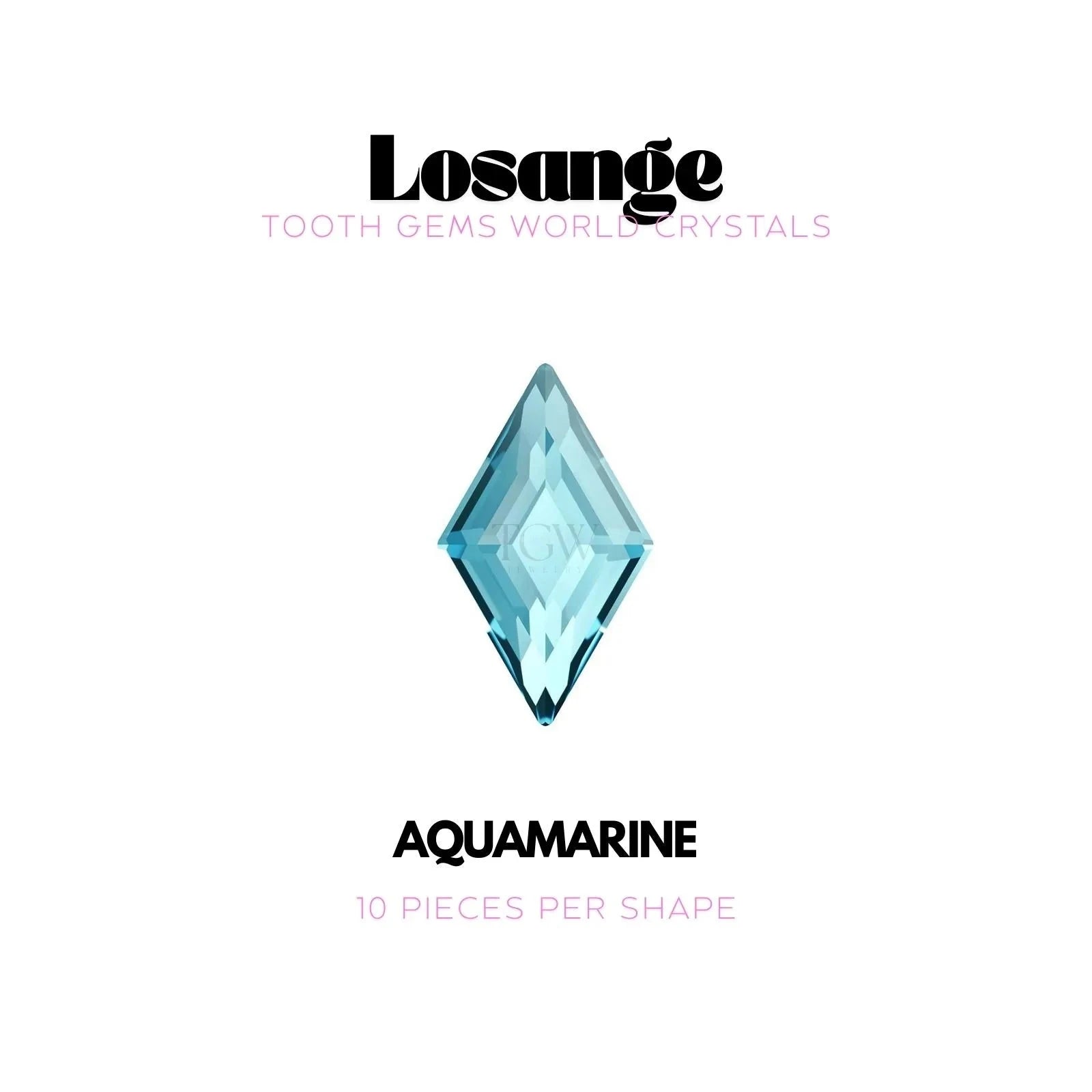 LOSANGE Strass dentaire Swarovski Tooth Gems World Aquamarine 
