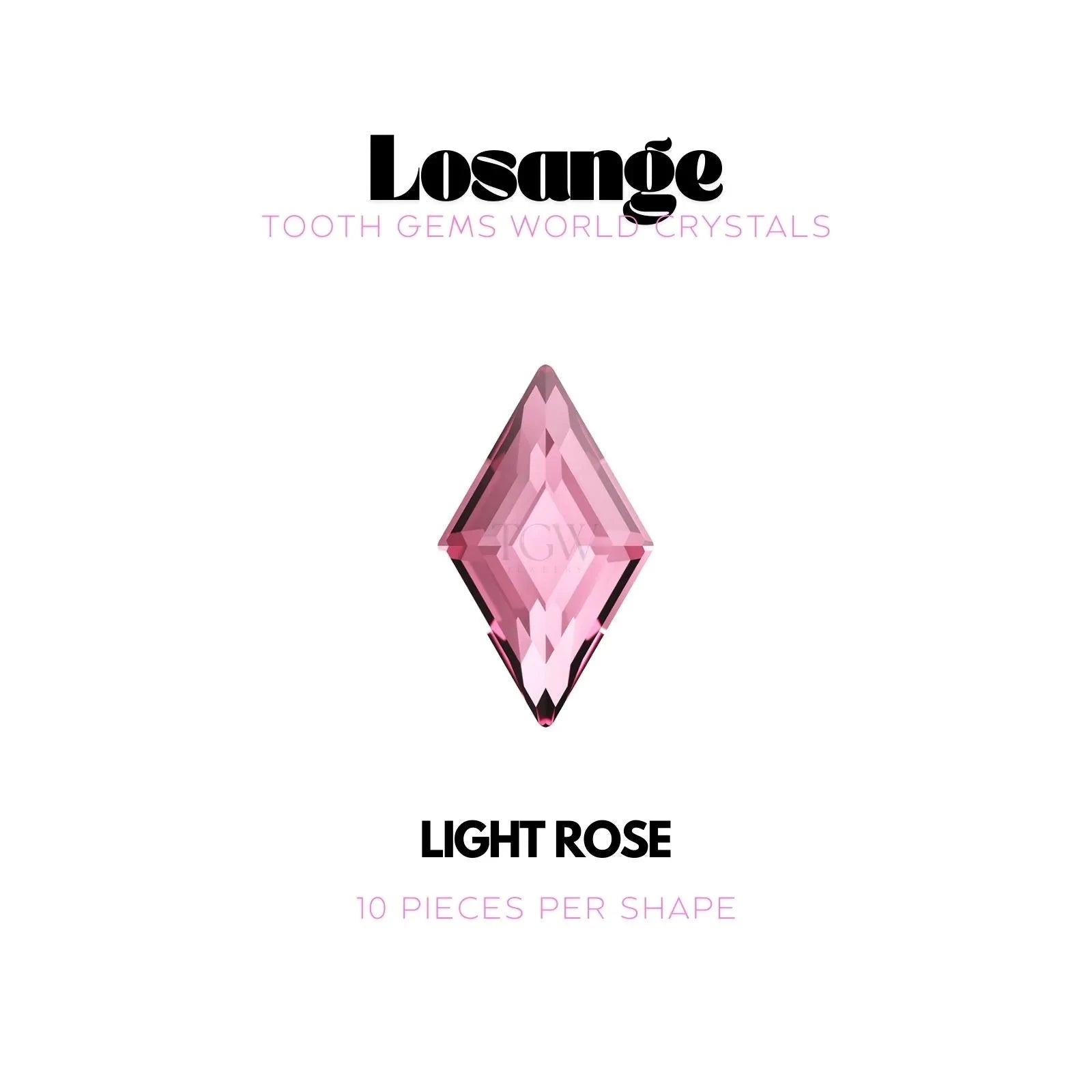 LOSANGE Strass dentaire Swarovski Tooth Gems World Light Rose 