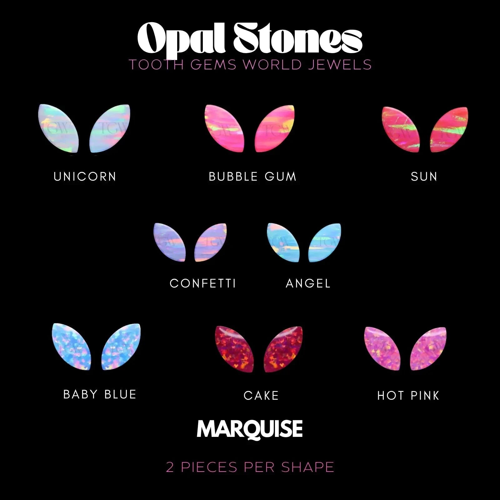 MARQUISE - OPALE Bijou dentaire opale Tooth Gems World 