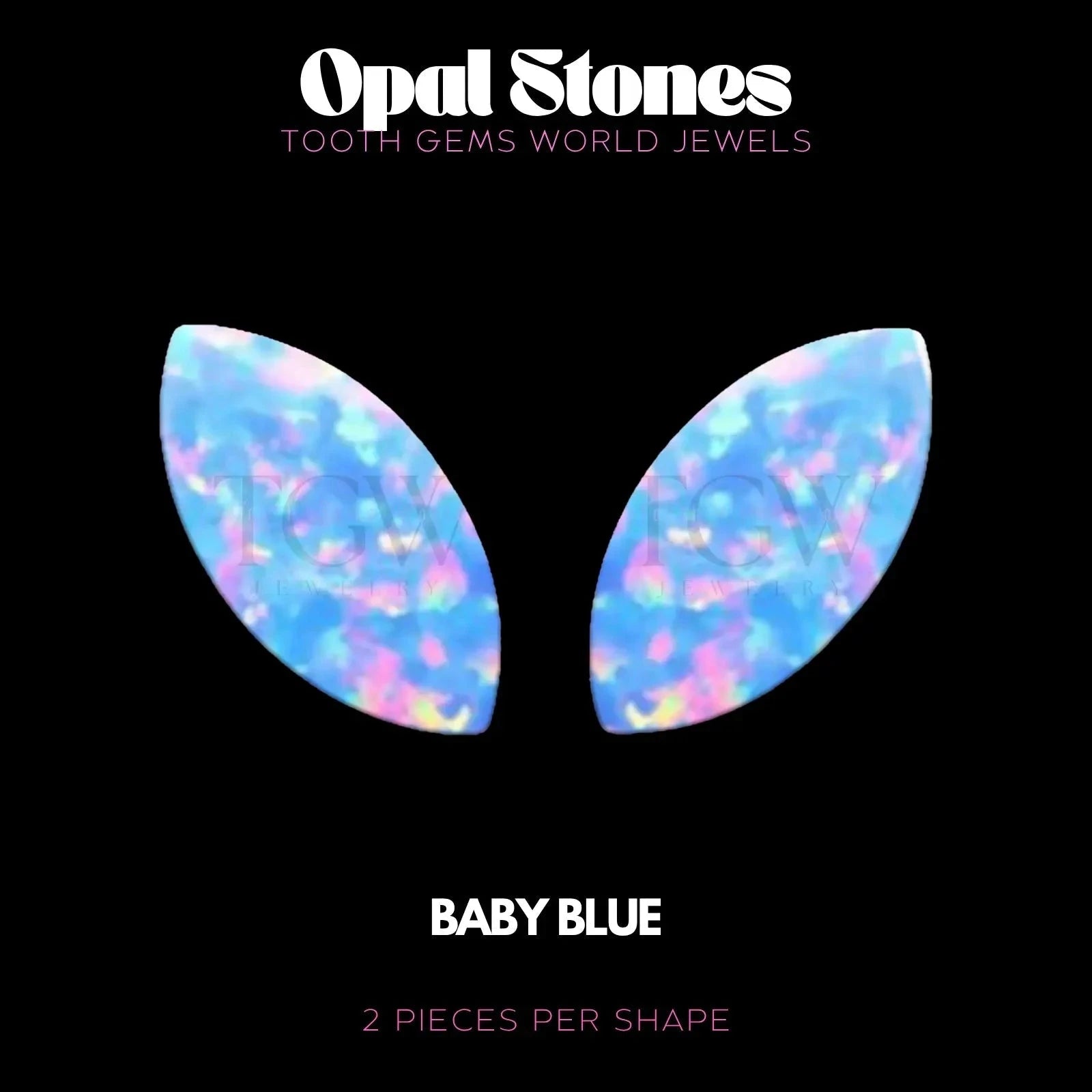MARQUISE - OPALE Bijou dentaire opale Tooth Gems World BABY BLUE 