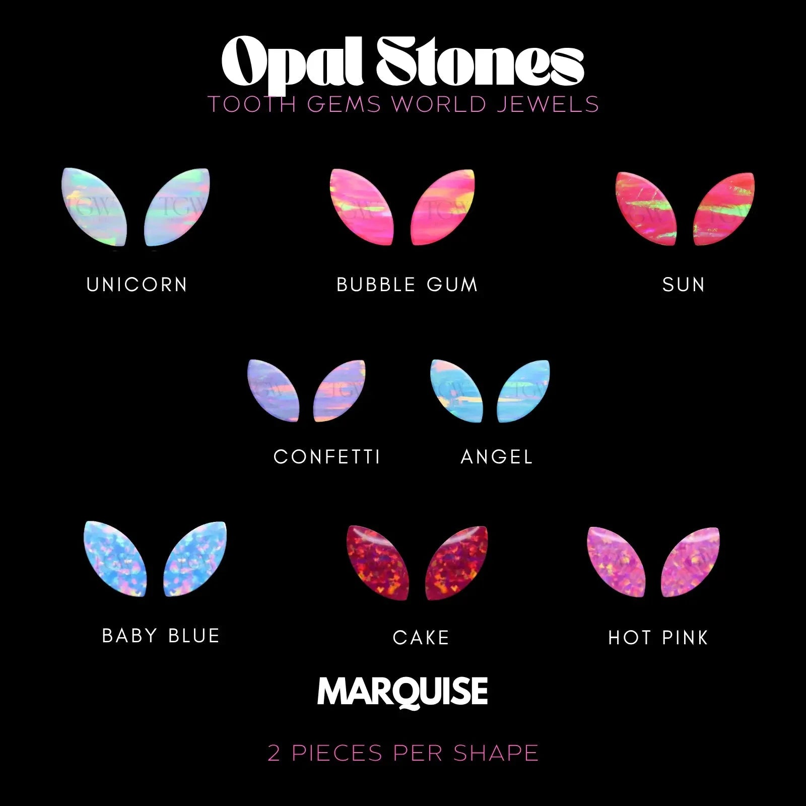 MARQUISE - OPALE BIJOU OPALE Tooth Gems World 