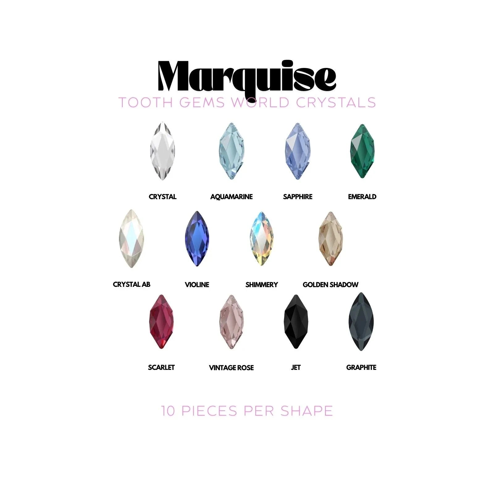 MARQUISE Strass dentaire Tooth Gems World 
