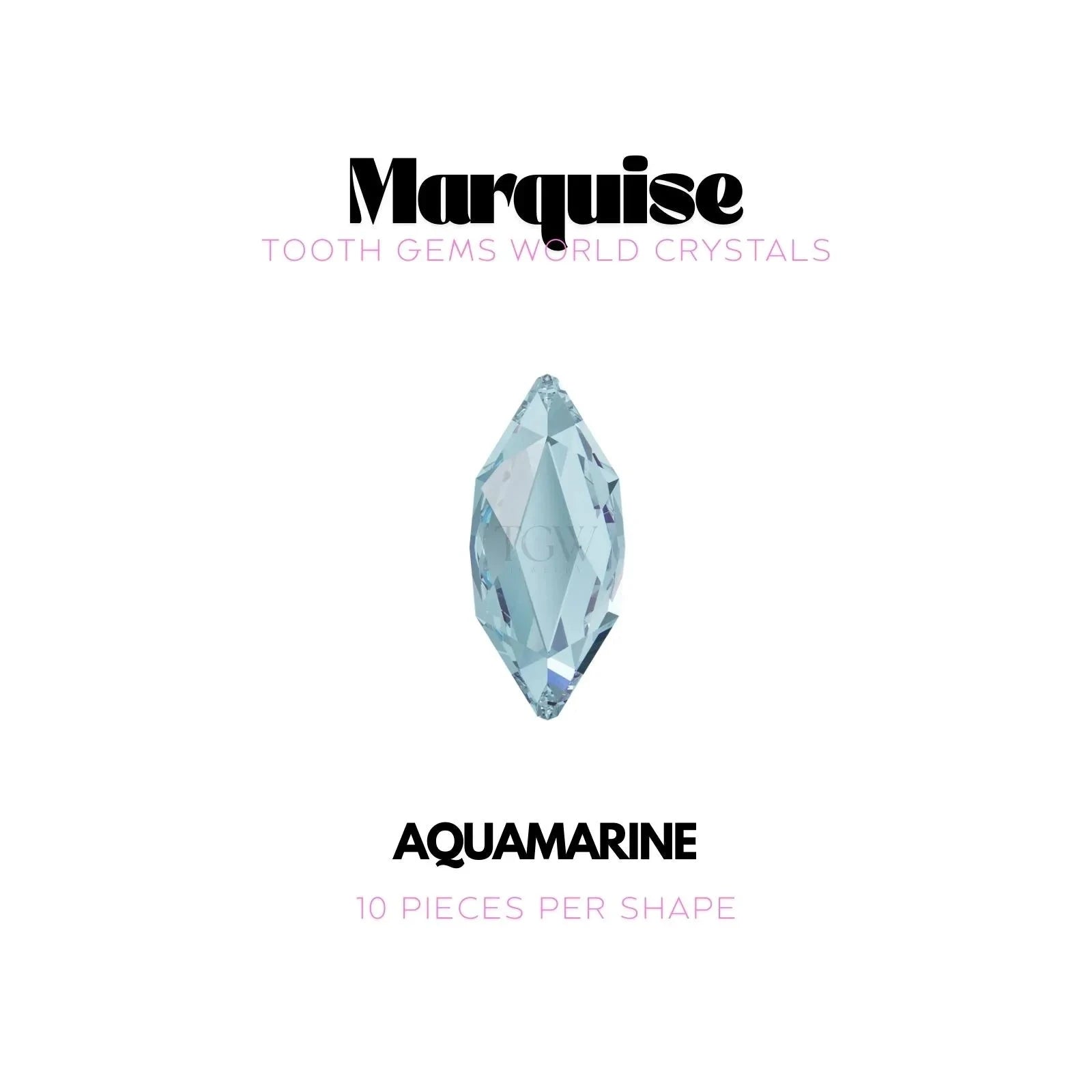 MARQUISE Strass dentaire Tooth Gems World AQUAMARINE 