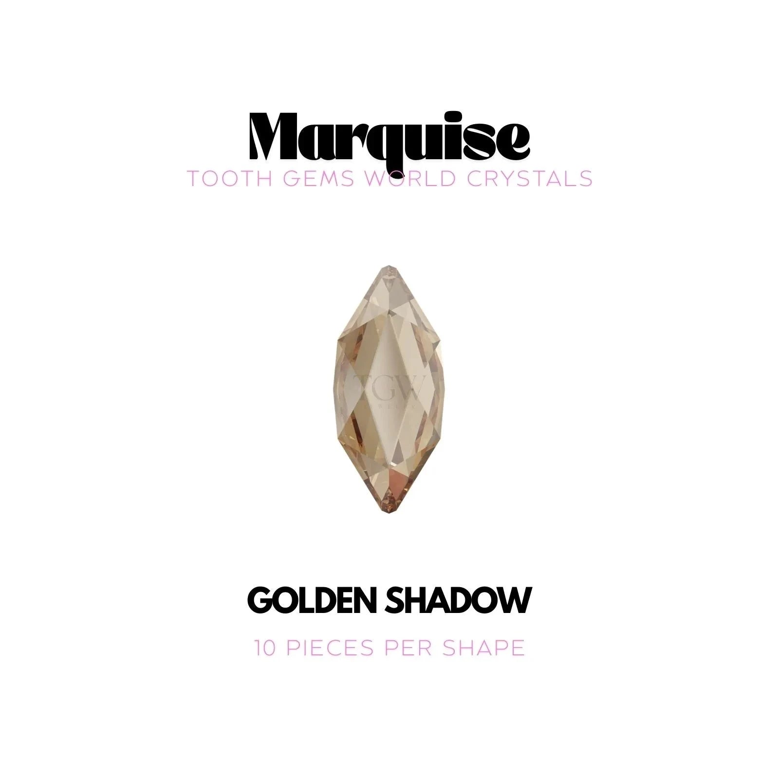 MARQUISE Strass dentaire Tooth Gems World GOLDEN SHADOW 