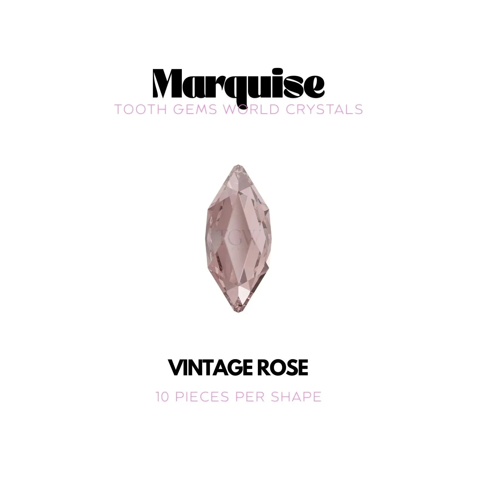 MARQUISE Strass dentaire Tooth Gems World VINTAGE ROSE 