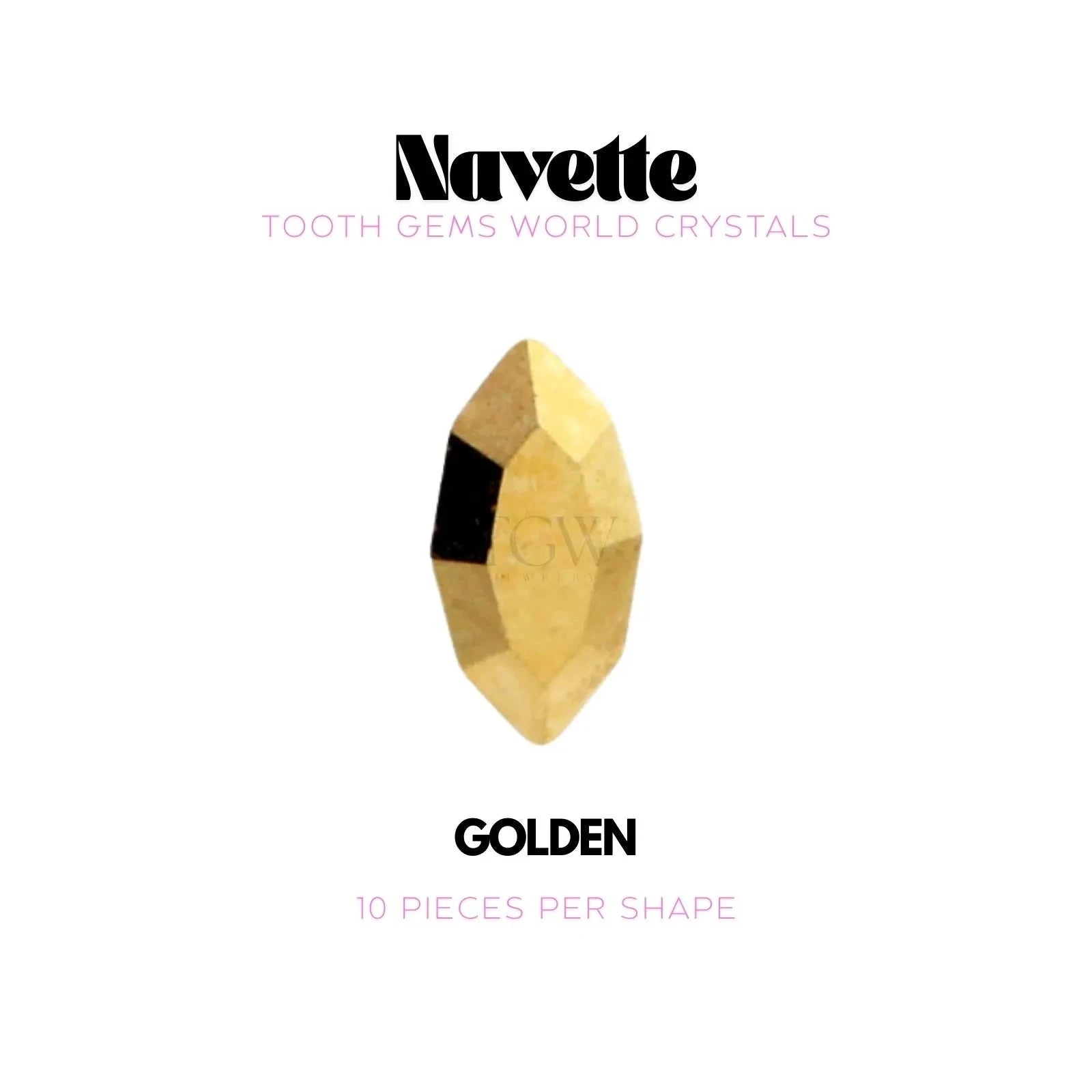 NAVETTE Strass dentaire Swarovski Tooth Gems World Golden 