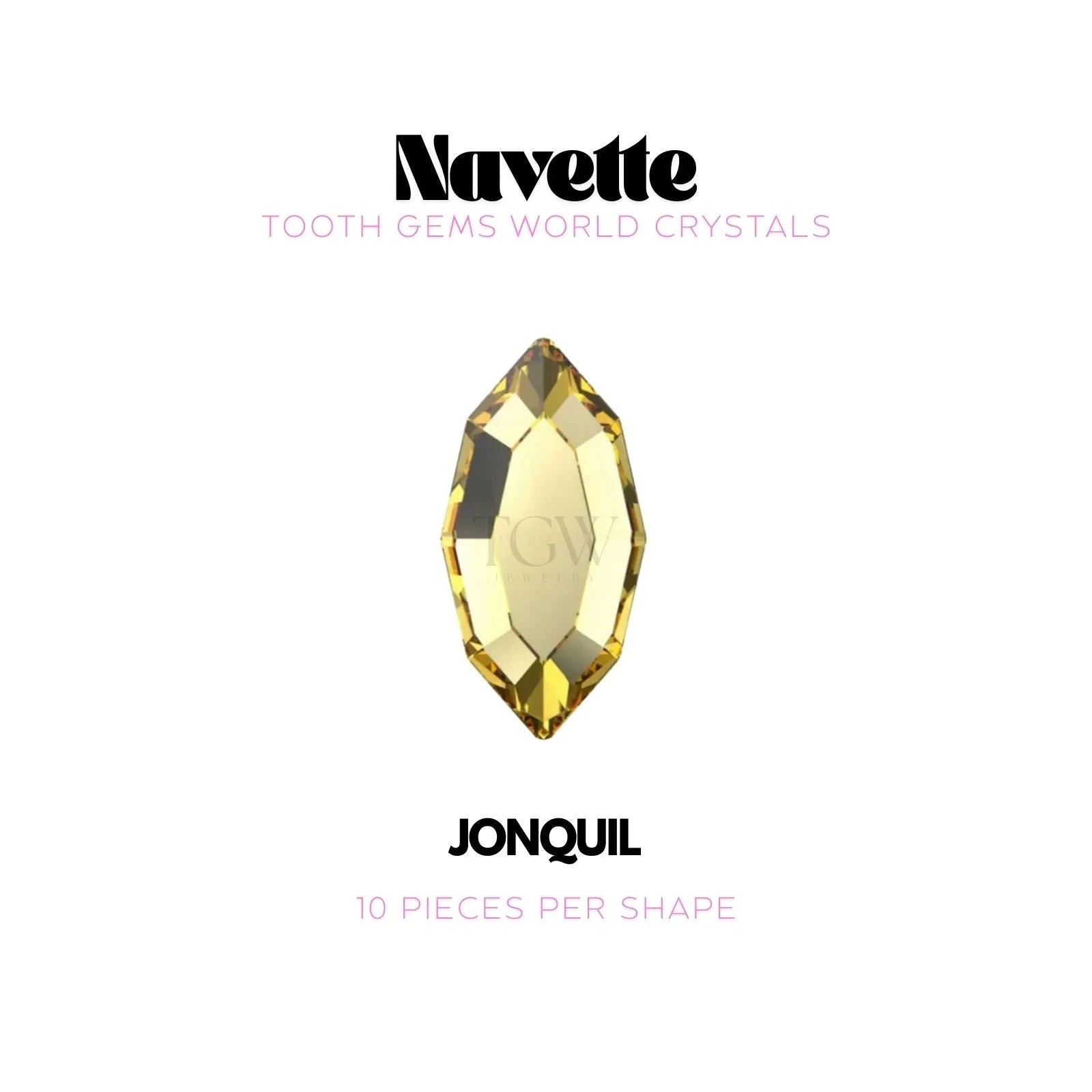 NAVETTE Strass dentaire Swarovski Tooth Gems World Jonquil 