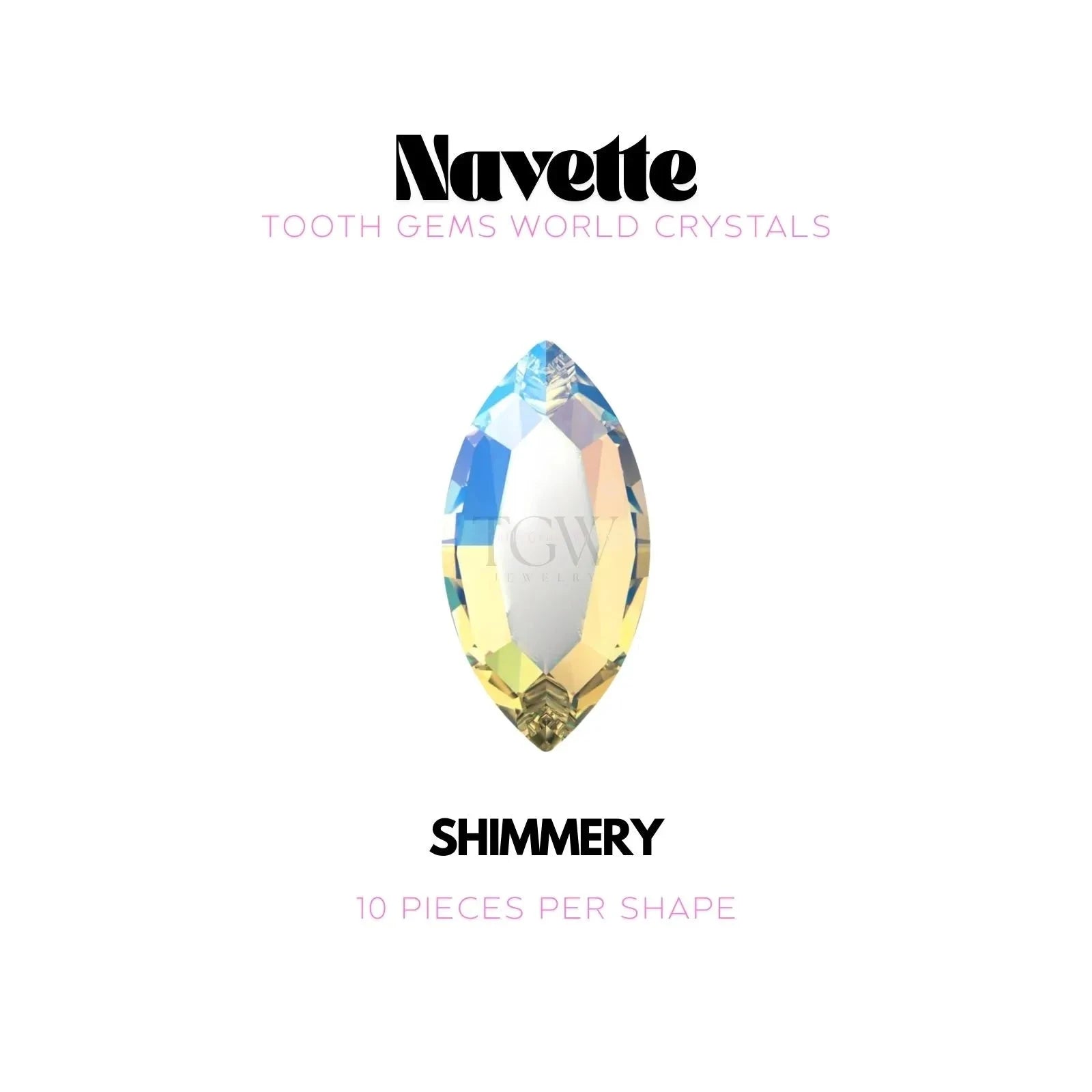 NAVETTE Strass dentaire Swarovski Tooth Gems World Shimmery 