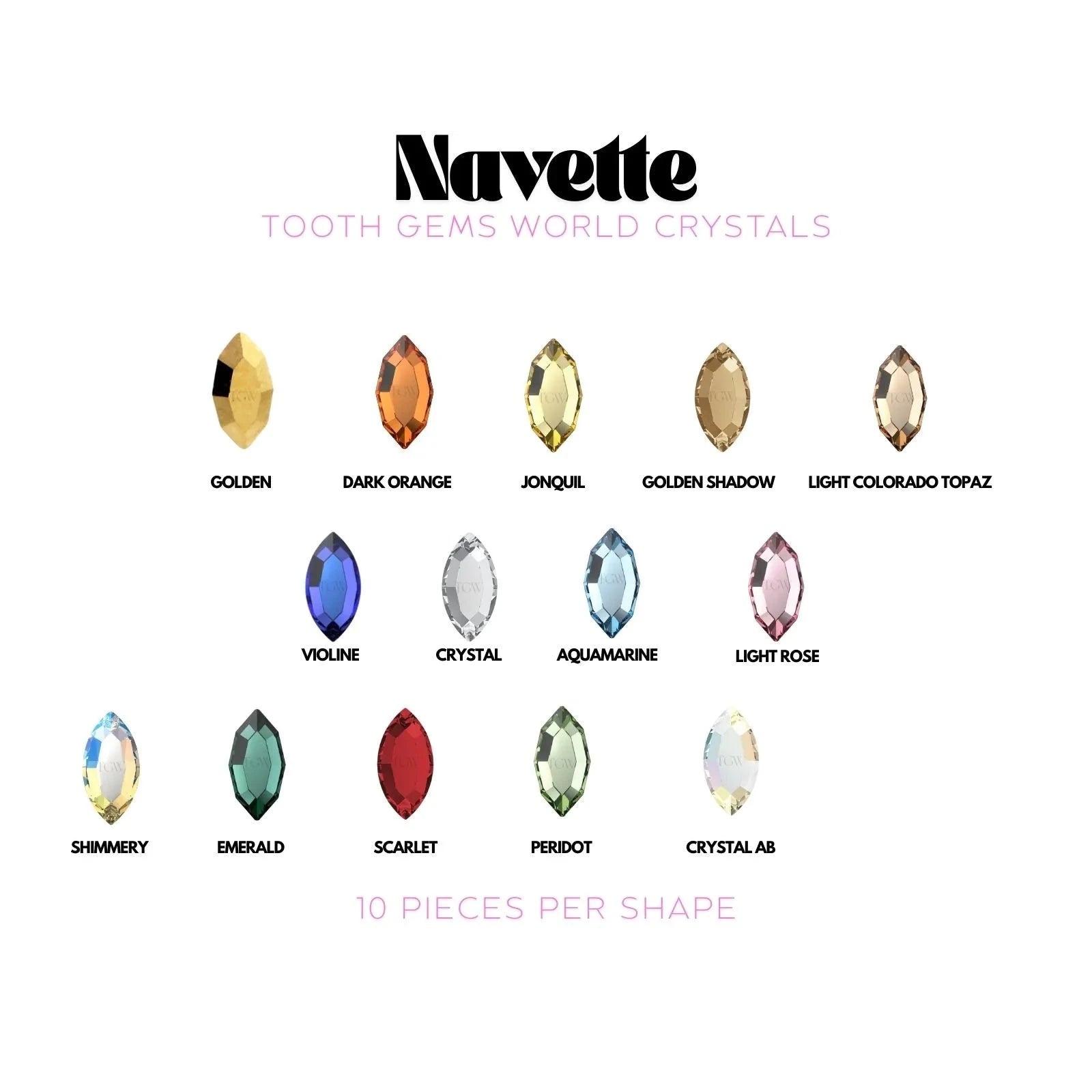 NAVETTE Strass dentaire Tooth Gems World 