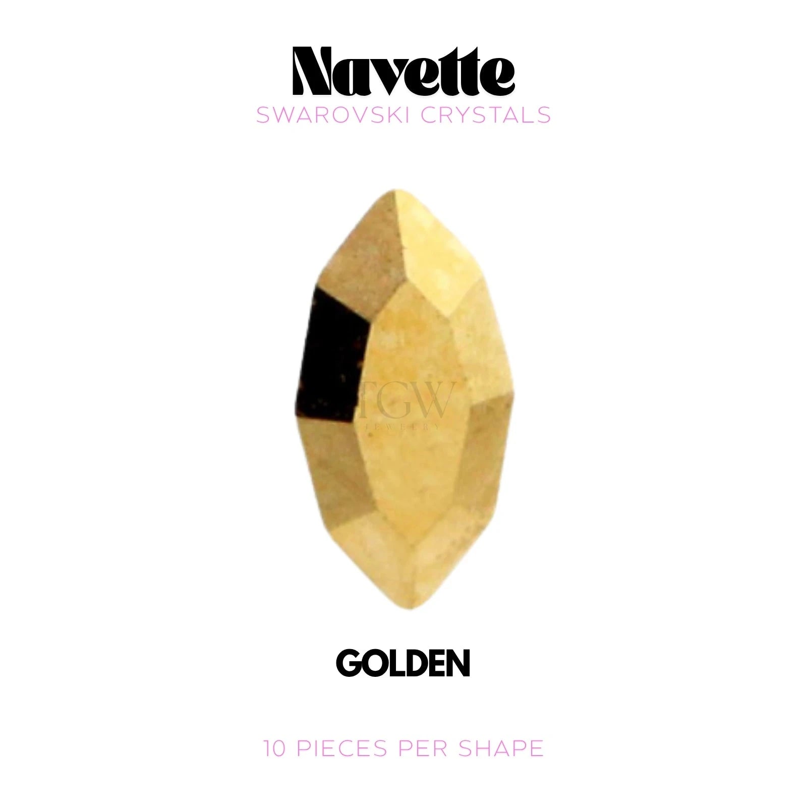 NAVETTE - SWAROVSKI STRASS DENTAIRES Tooth Gems World Golden 
