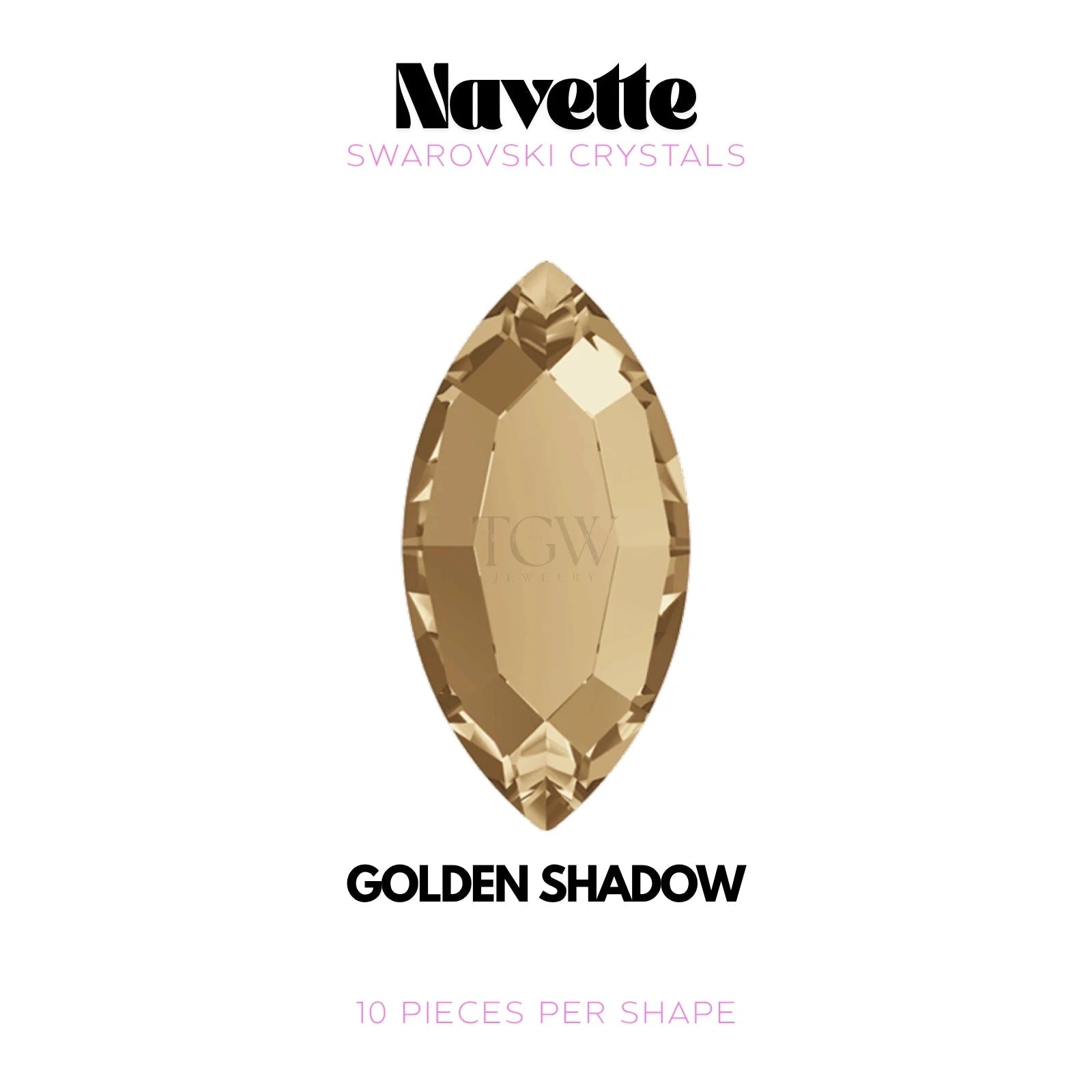 NAVETTE - SWAROVSKI STRASS DENTAIRES Tooth Gems World Golden shadow 