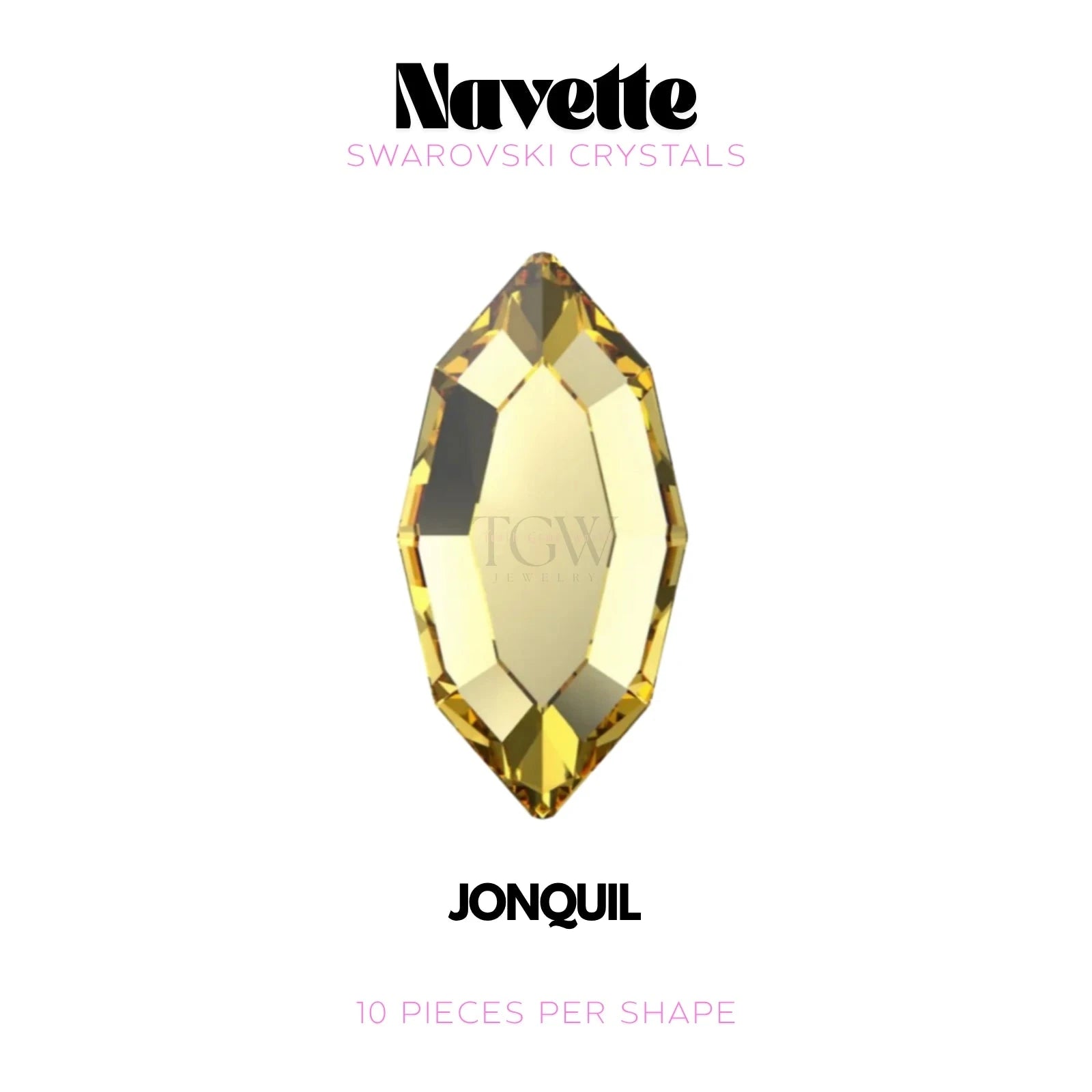 NAVETTE - SWAROVSKI STRASS DENTAIRES Tooth Gems World Jonquil 