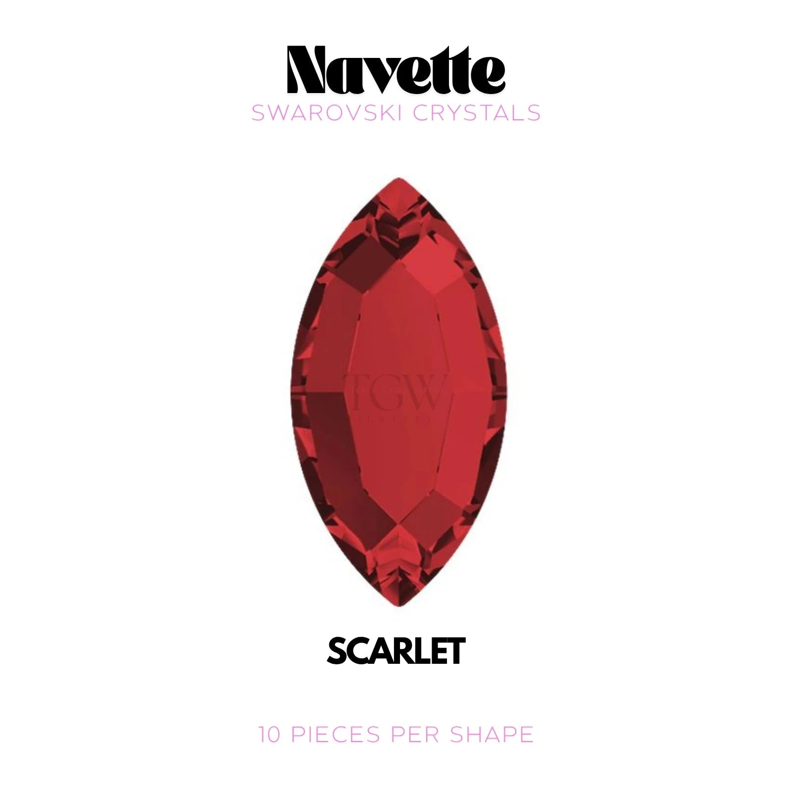 NAVETTE - SWAROVSKI STRASS DENTAIRES Tooth Gems World Scarlet 