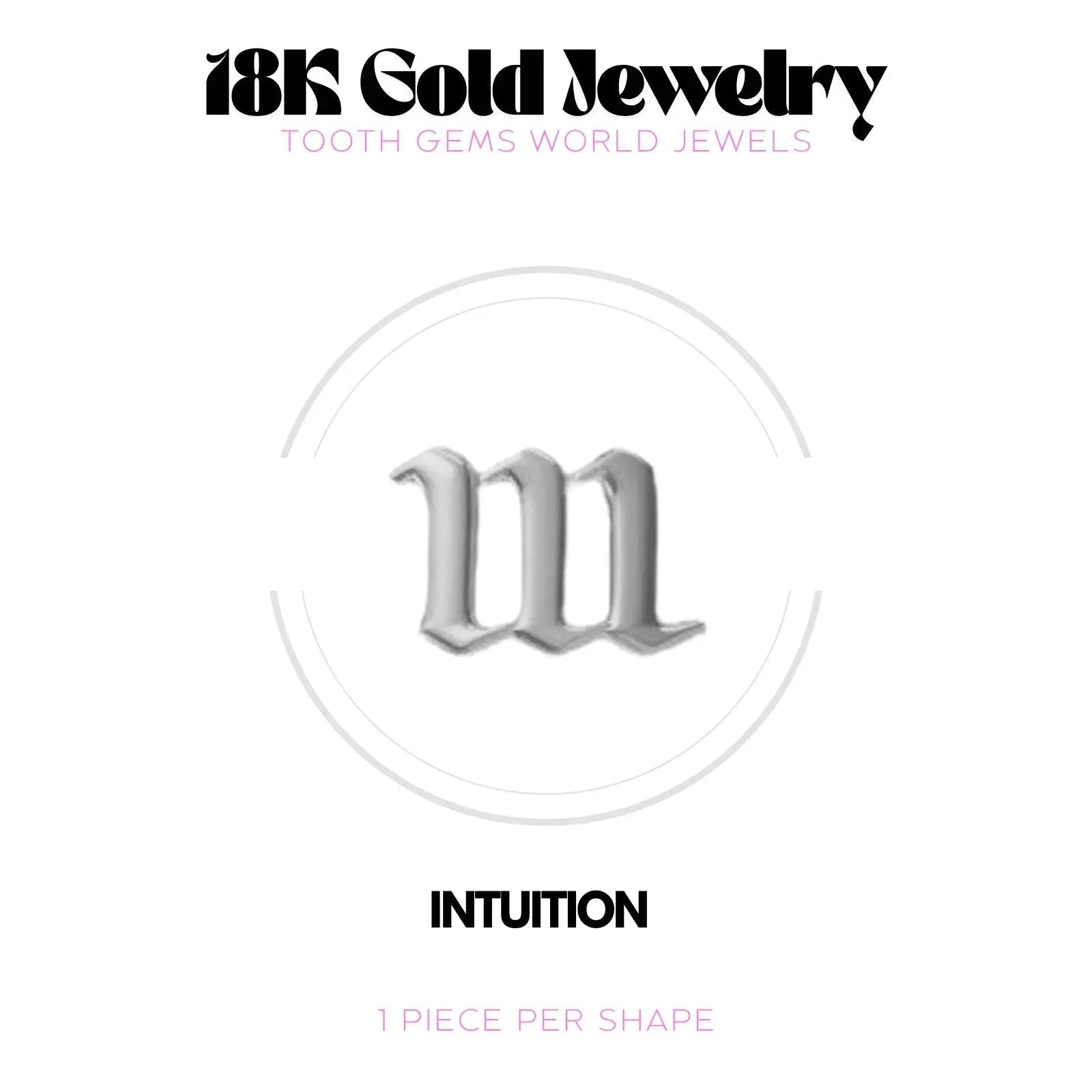 NUMÉRO DES ANGES 111 OR 18K Bijou dentaire en OR 18K Tooth Gems World OR BLANC 