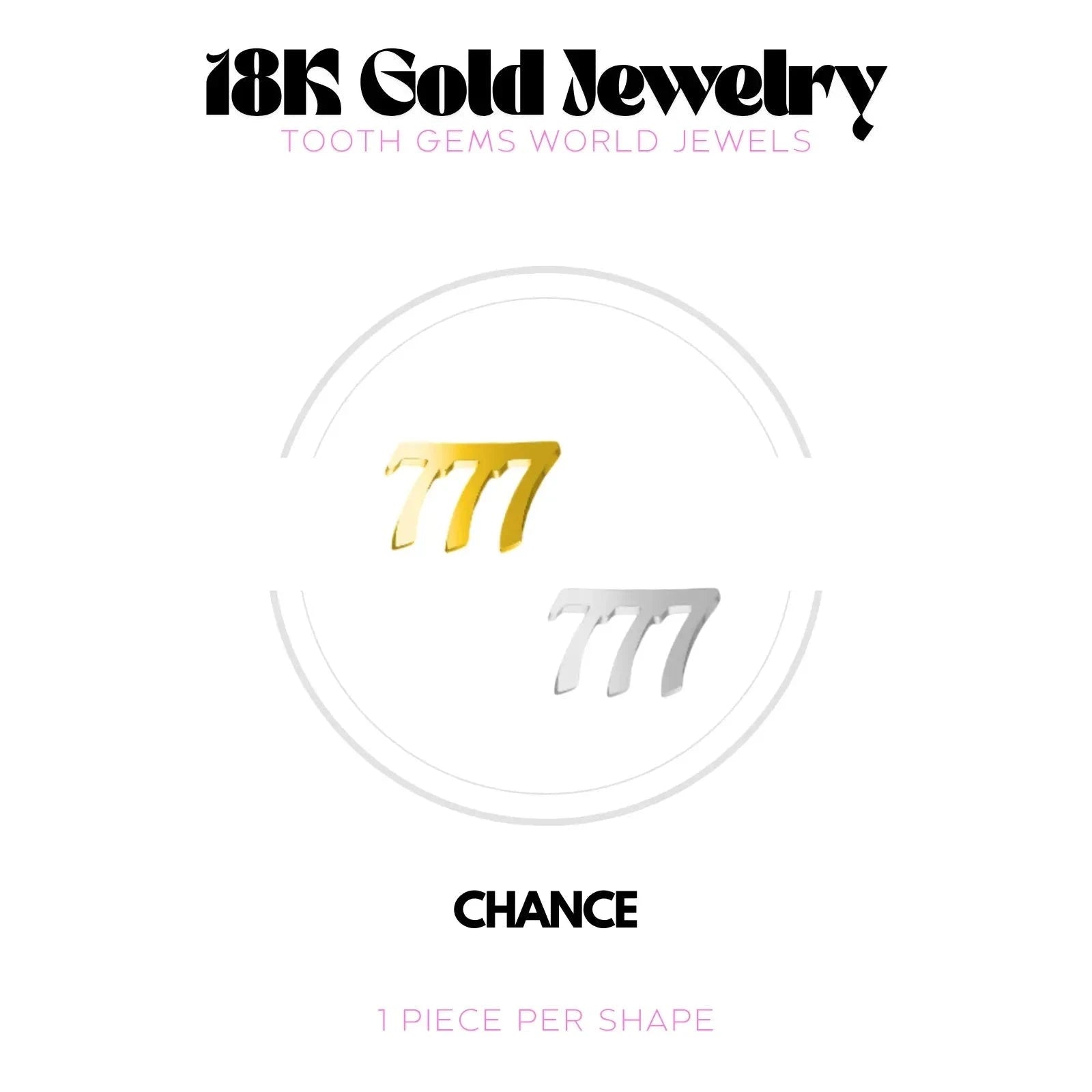 NUMÉRO DES ANGES 777 OR 18K Bijou dentaire en OR 18K Tooth Gems World 