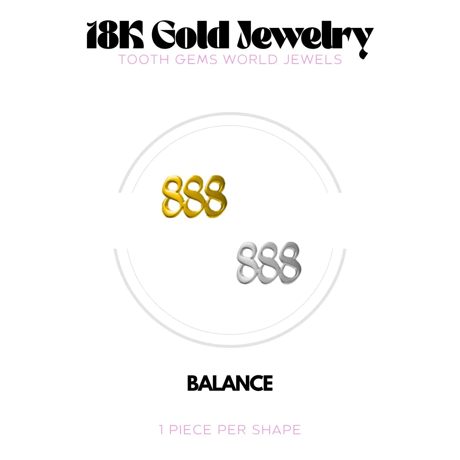 NUMÉRO DES ANGES 888 OR 18K BIJOU EN OR 18K Tooth Gems World 