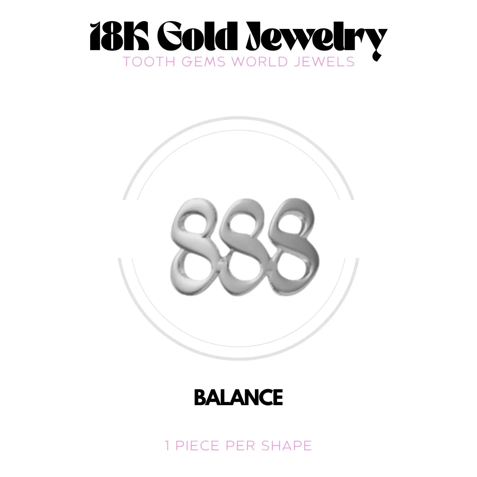 NUMÉRO DES ANGES 888 OR 18K BIJOU EN OR 18K Tooth Gems World 