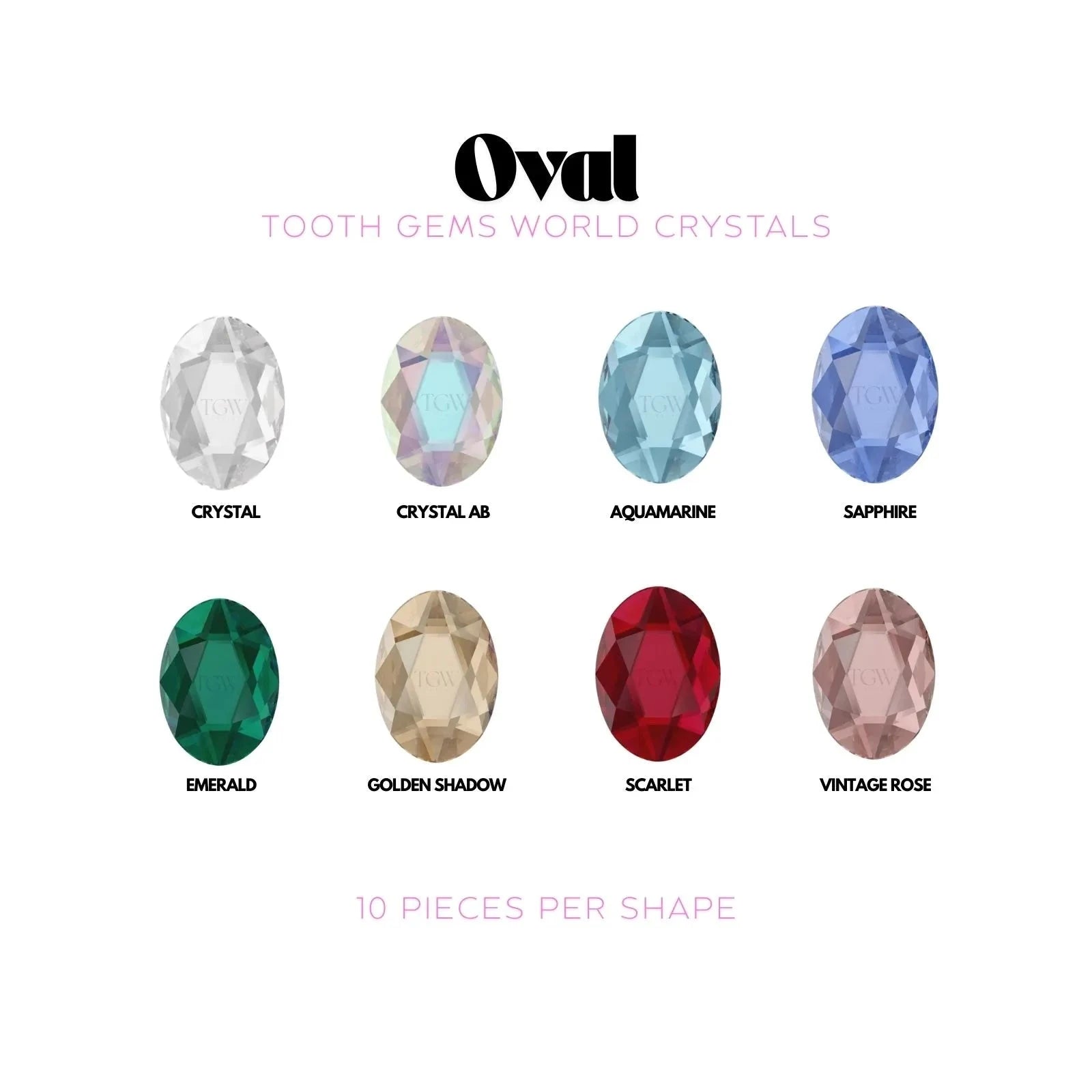 OVALE Strass dentaire Swarovski Tooth Gems World 