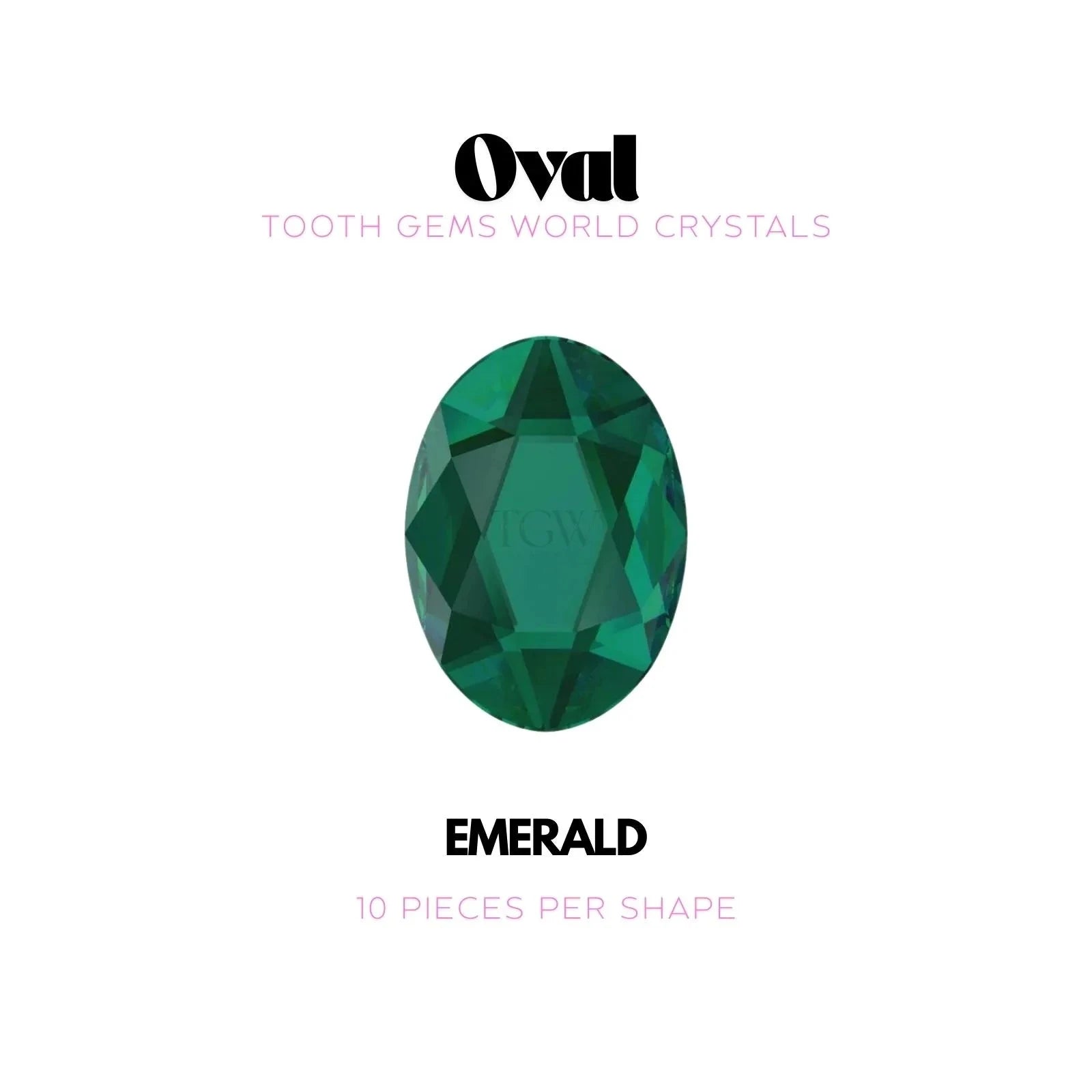 OVALE Strass dentaire Swarovski Tooth Gems World Emerald 