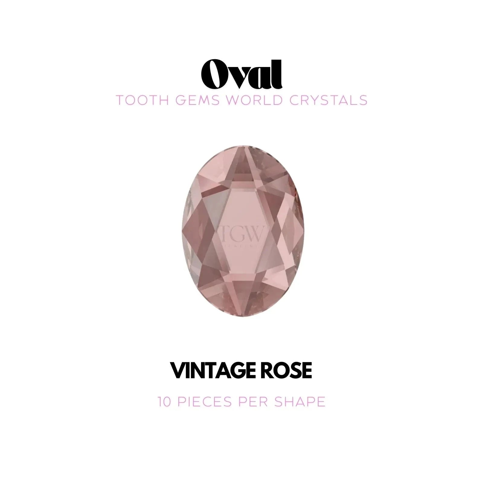 OVALE Strass dentaire Tooth Gems World Vintage Rose 