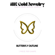 18K yellow gold outlined butterfly tooth gem – Tooth Gems World
