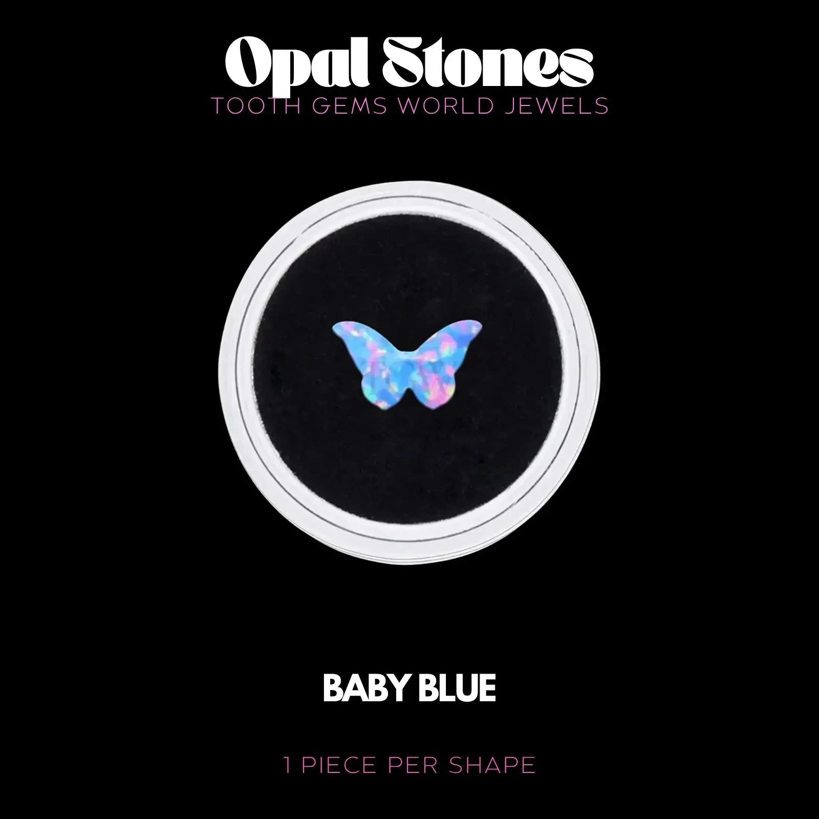 PAPILLON - OPALE Bijou dentaire opale Tooth Gems World BABY BLUE 