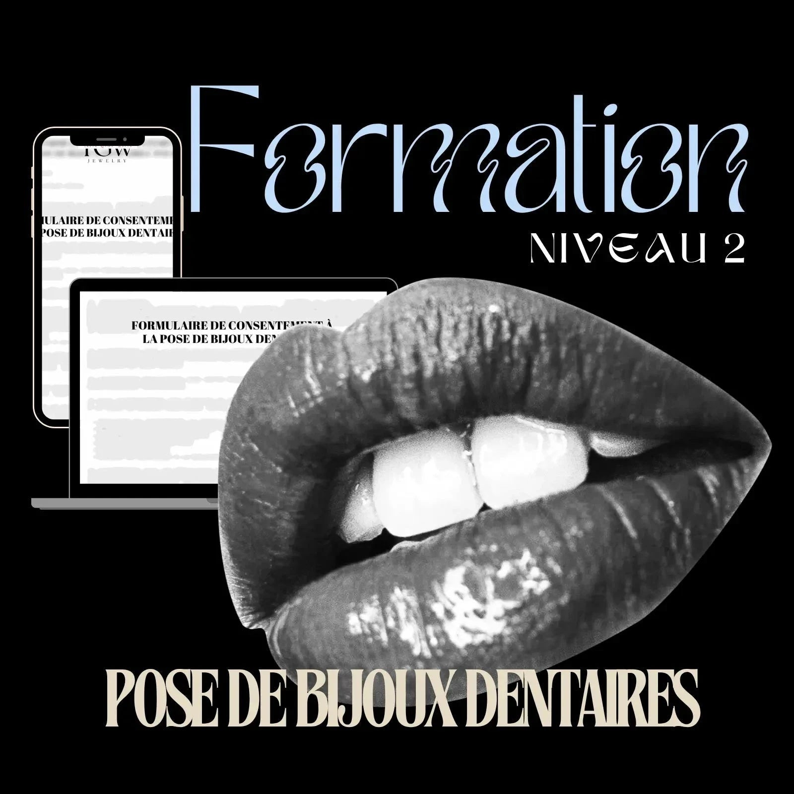 PERFECTIONNEMENT À LA POSE DE STRASS DENTAIRE - FORMATION NIVEAU 2 Formation strass dentaire Tooth Gems World VERSION FRANÇAISE 