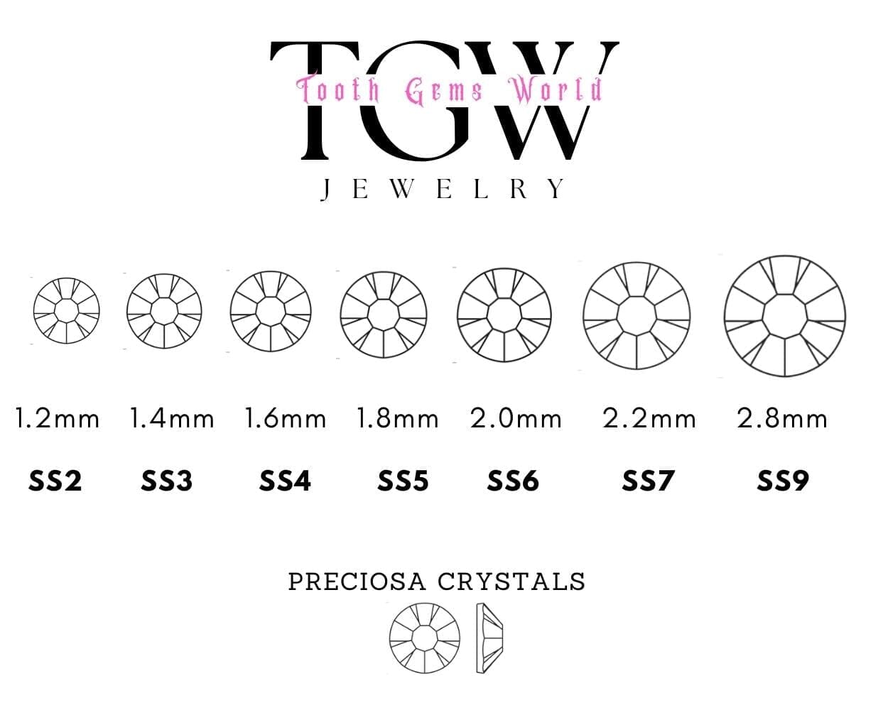 PRECIOSA - CRYSTAL AB STRASS DENTAIRES Tooth Gems World 