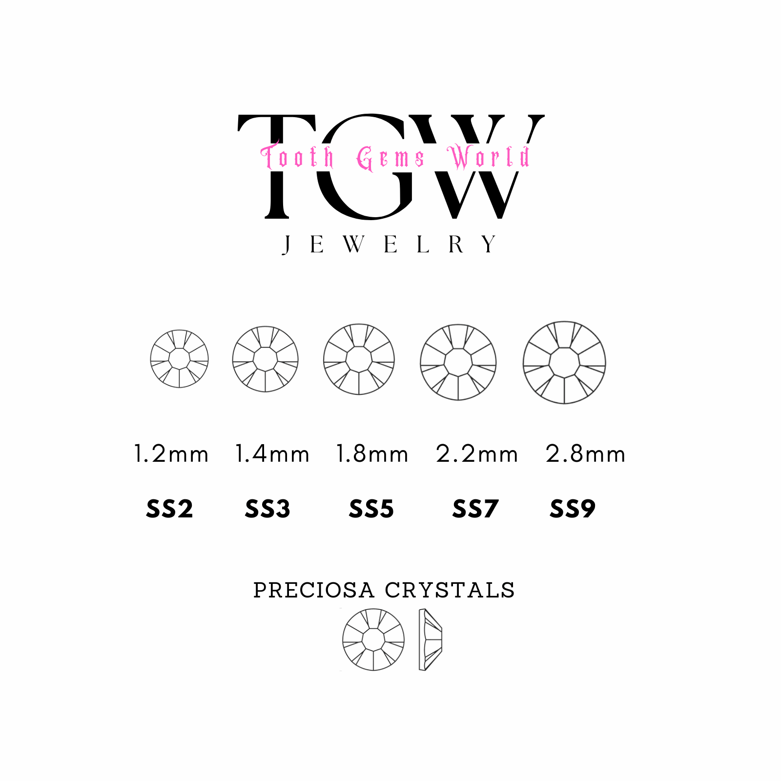 PRECIOSA - LIGHT SIAM RUBY STRASS DENTAIRES Tooth Gems World 