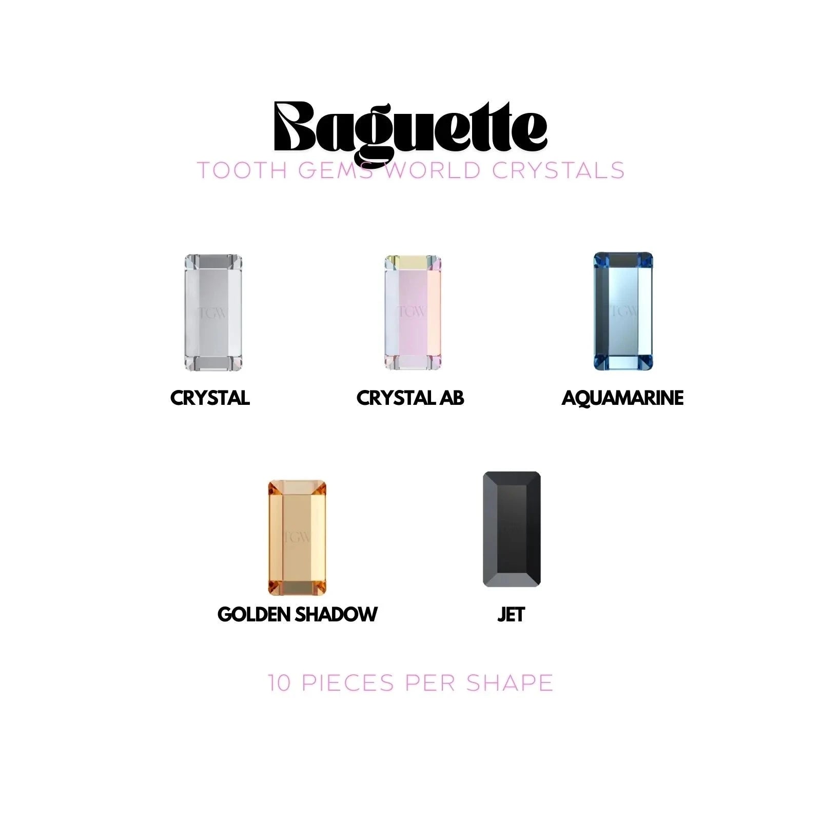 RECTANGLE Strass dentaire Swarovski Tooth Gems World 