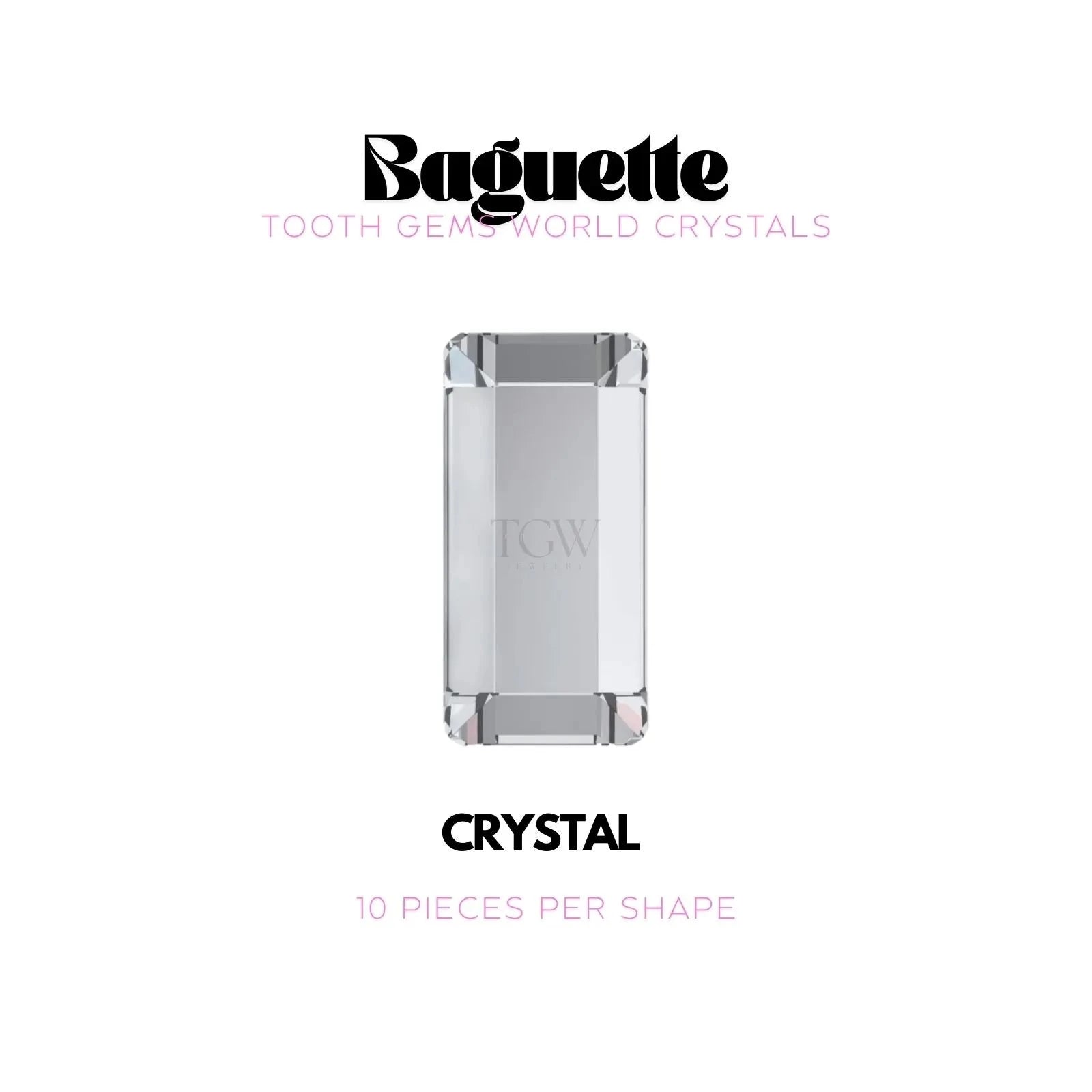 RECTANGLE Strass dentaire Swarovski Tooth Gems World Crystal 