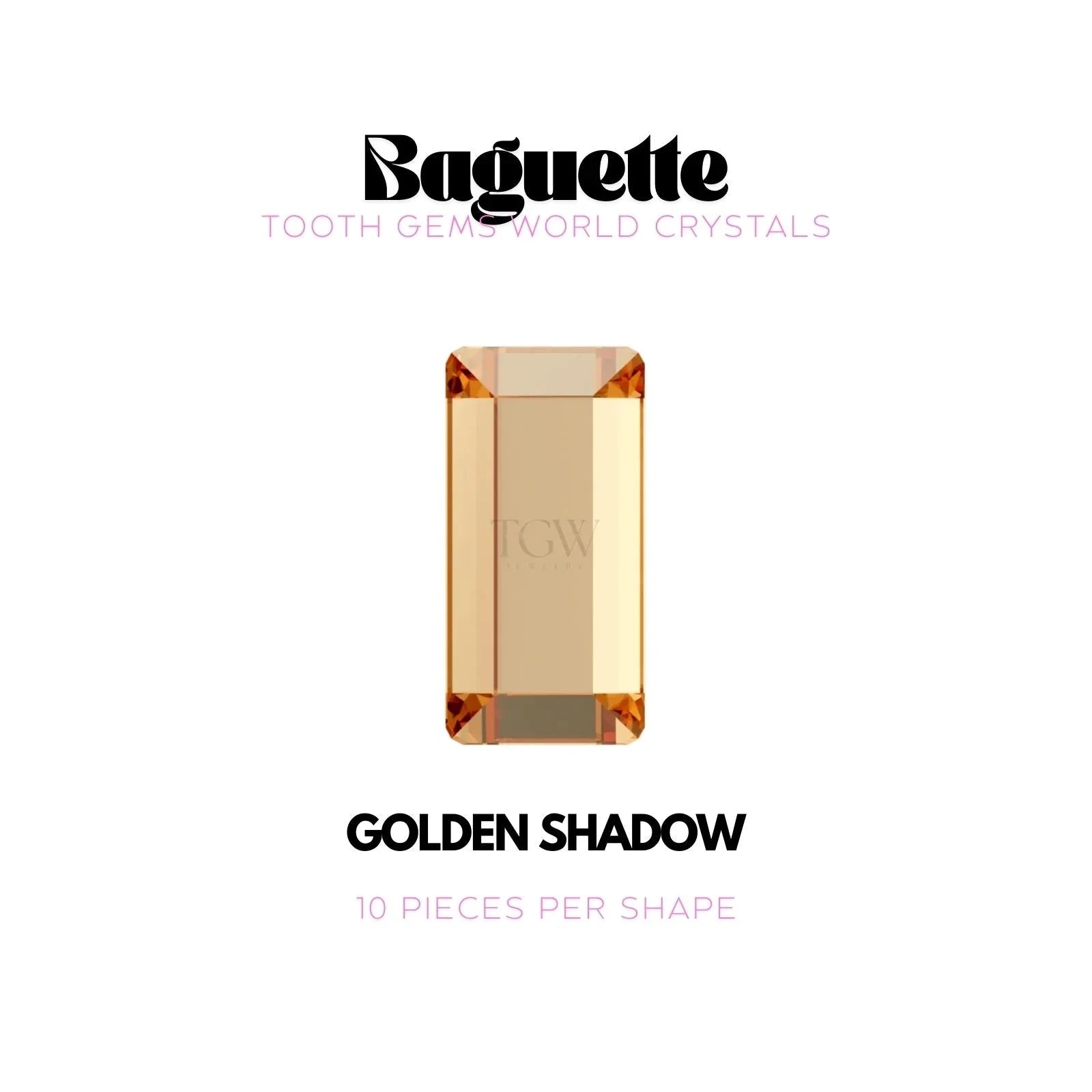 RECTANGLE Strass dentaire Swarovski Tooth Gems World Golden Shadow 