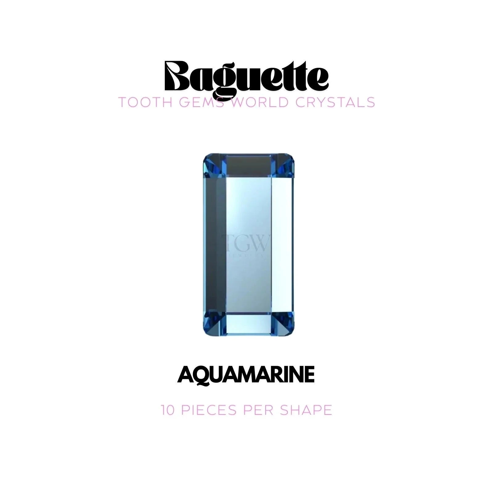 RECTANGLE Strass dentaire Tooth Gems World Aquamarine 
