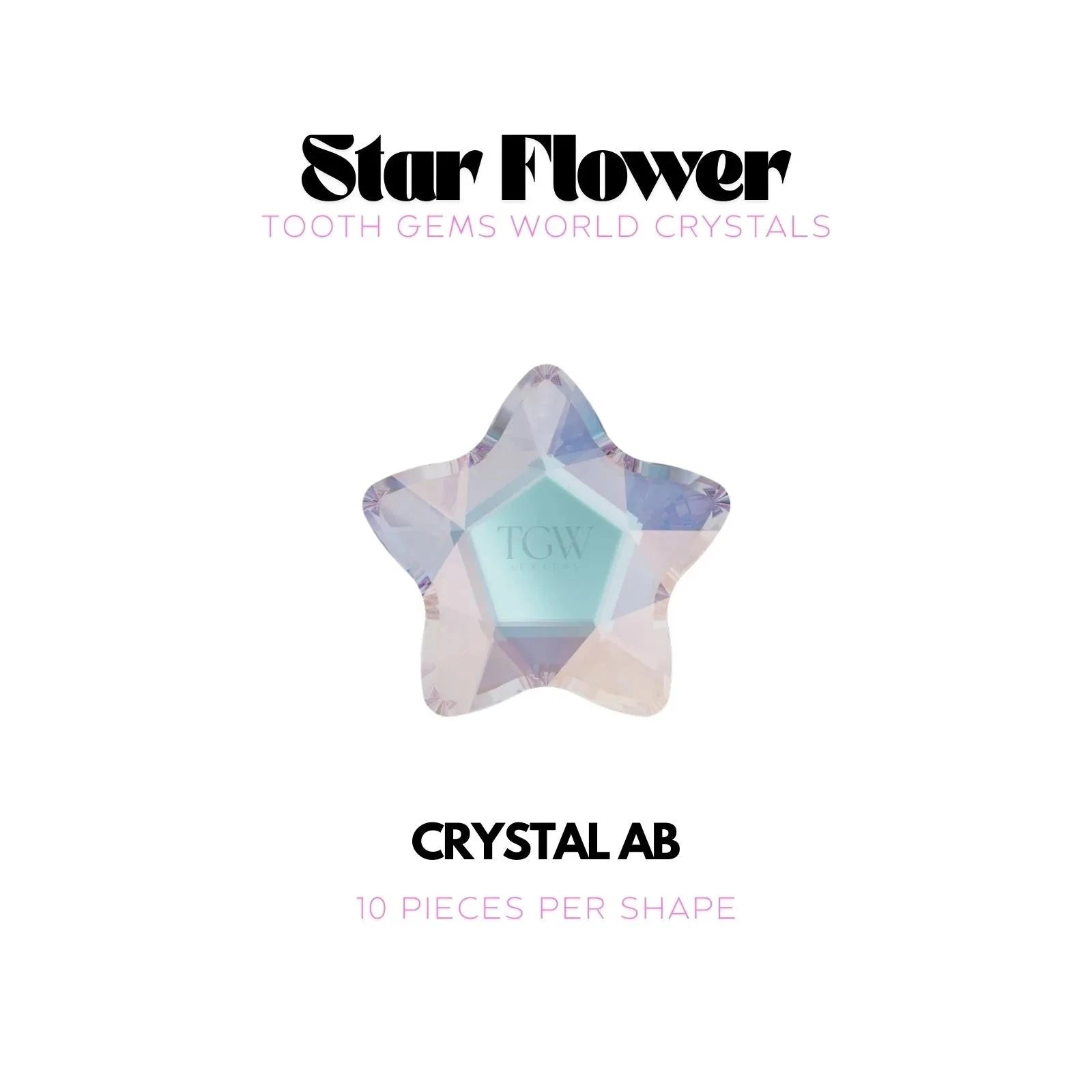 STAR FLOWER Strass dentaire Swarovski Tooth Gems World Crystal AB 