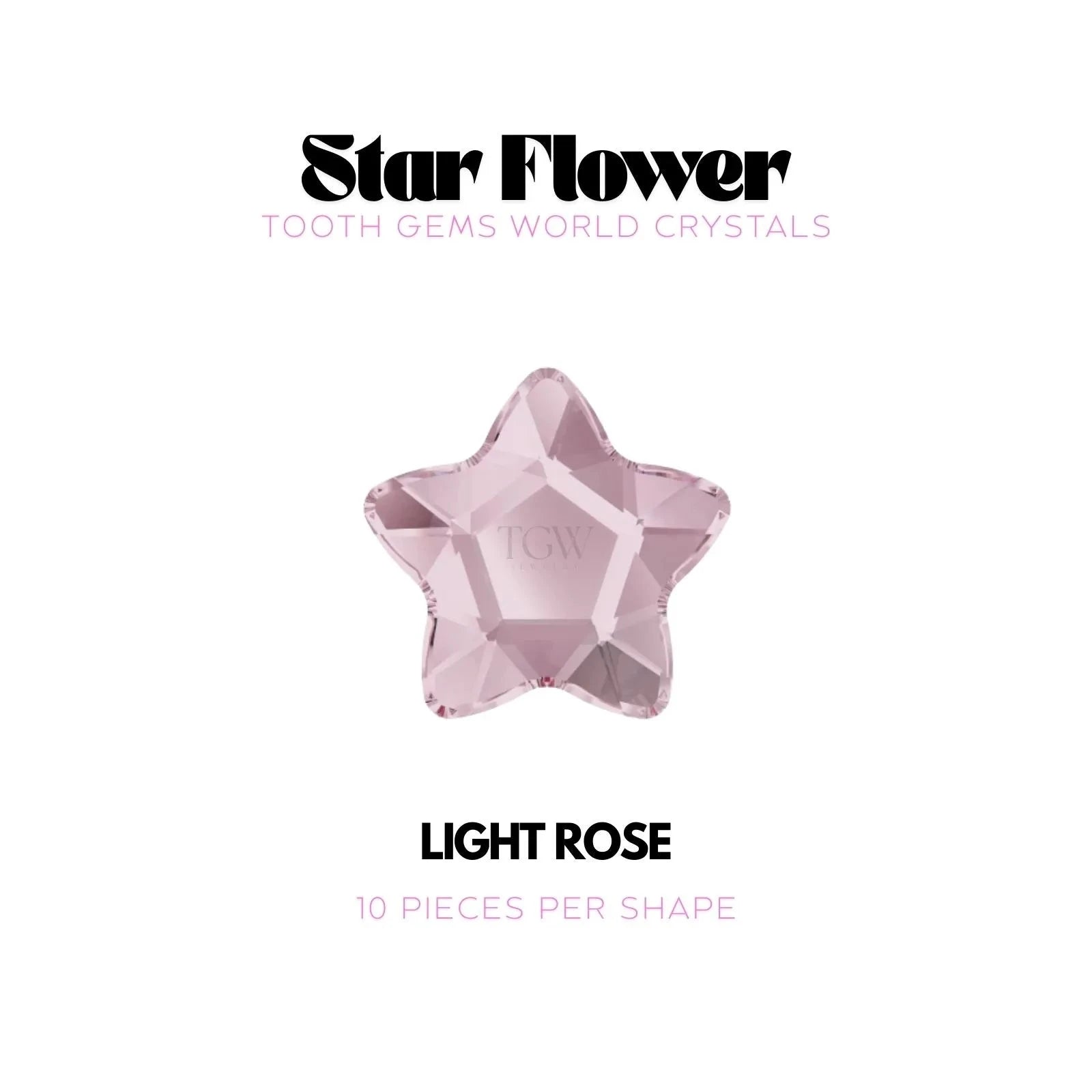STAR FLOWER Strass dentaire Swarovski Tooth Gems World Light Rose 