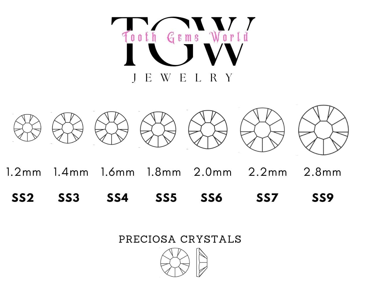 PRECIOSA - CRYSTAL STRASS DENTAIRES Tooth Gems World 
